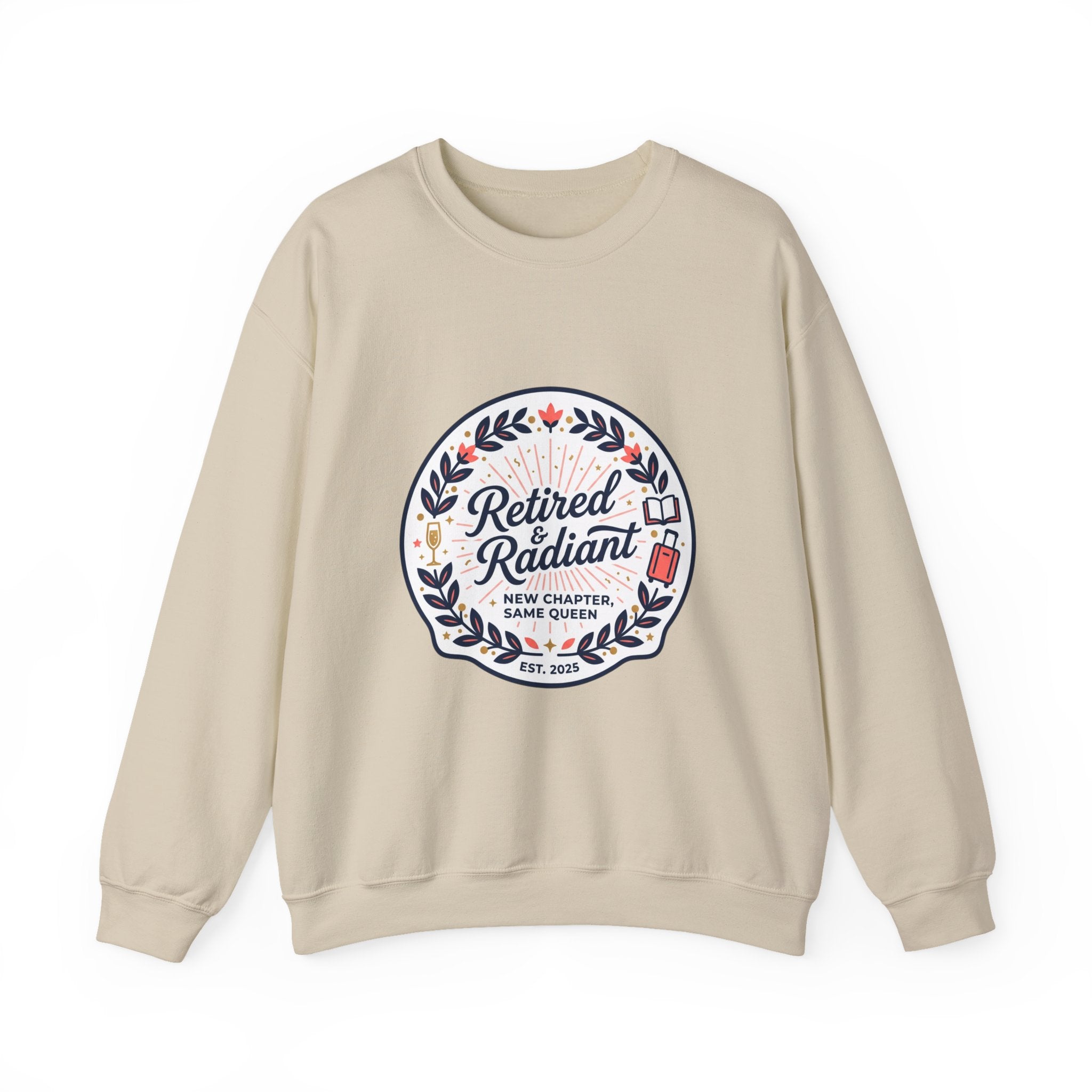 Retired & Radiant Crewneck Sweatshirt, retirement gifts for women | personalized retired 2026