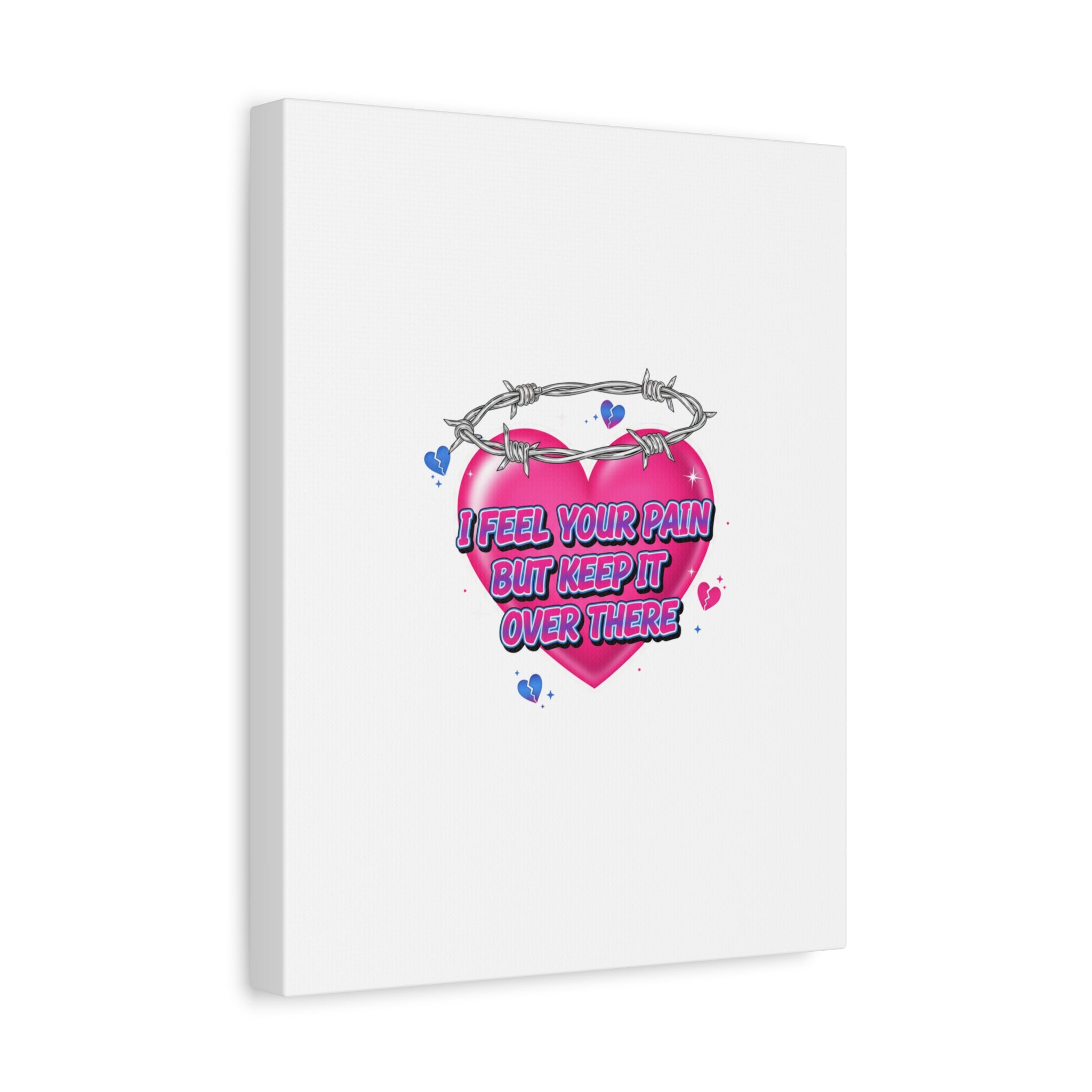 Snarky Neon Heart Airbrush Canvas | Softcore Hater, Y2K nostalgia