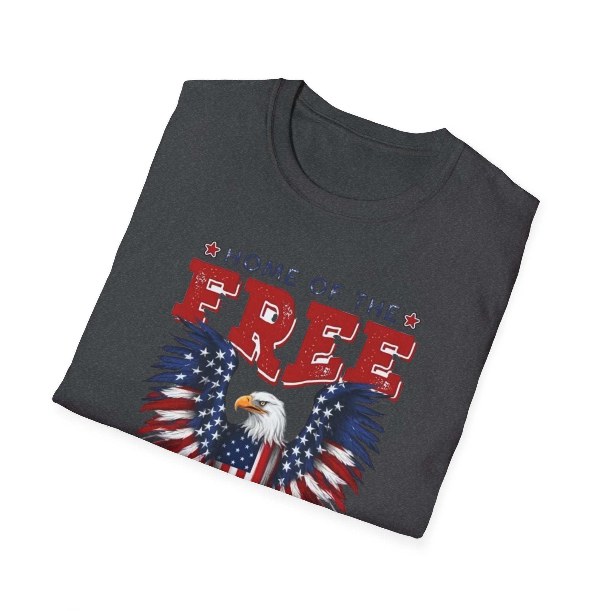Patriotic Eagle T-Shirt — "Home of the Free Because of the Brave"