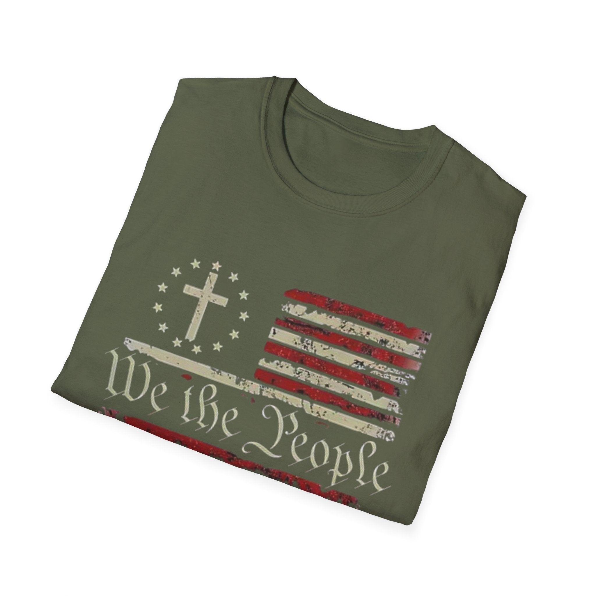 We The People Trust Jesus T-Shirt — Patriotic Christian Flag Tee