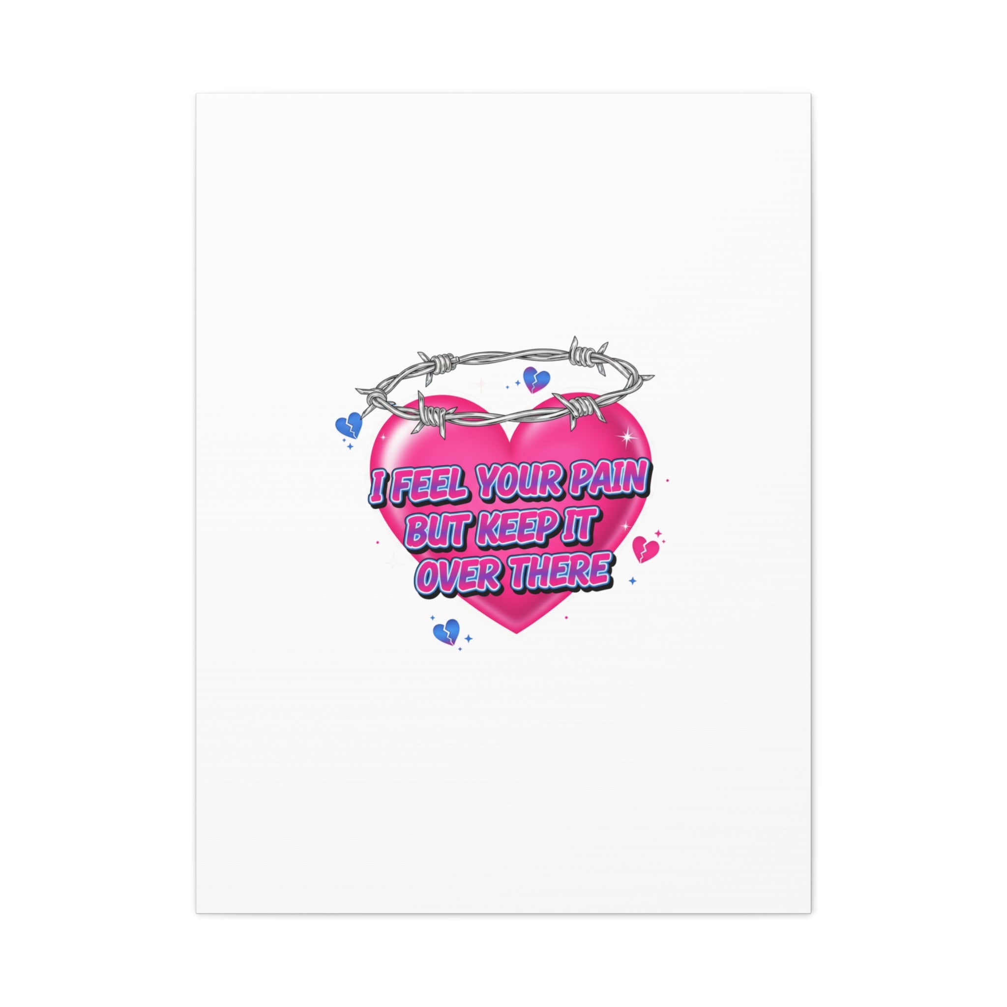 Snarky Neon Heart Airbrush Canvas | Softcore Hater, Y2K nostalgia