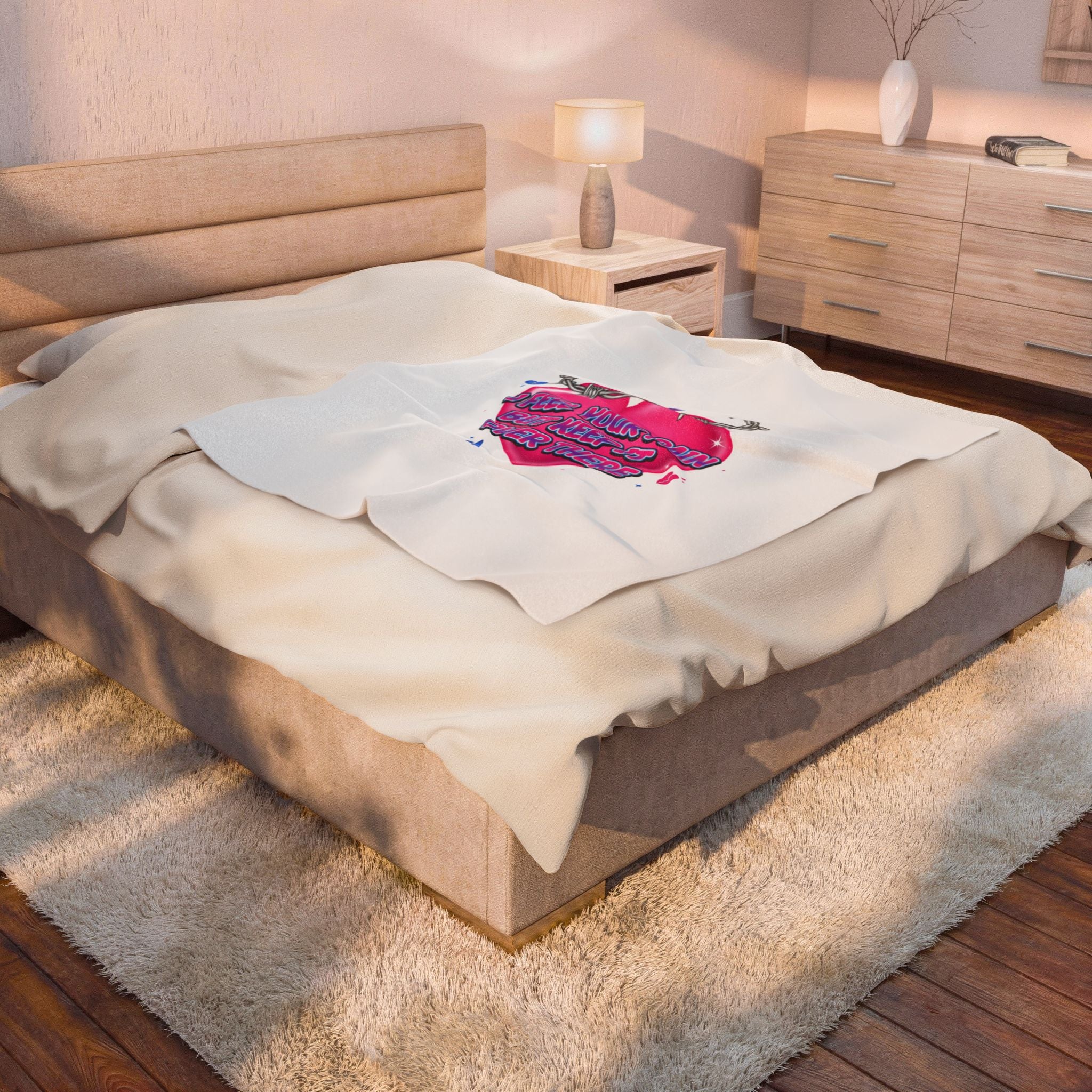 I Feel Your Pain But Keep It Over There Plush Blanket | Softcore Airbrush, Y2K Neon
