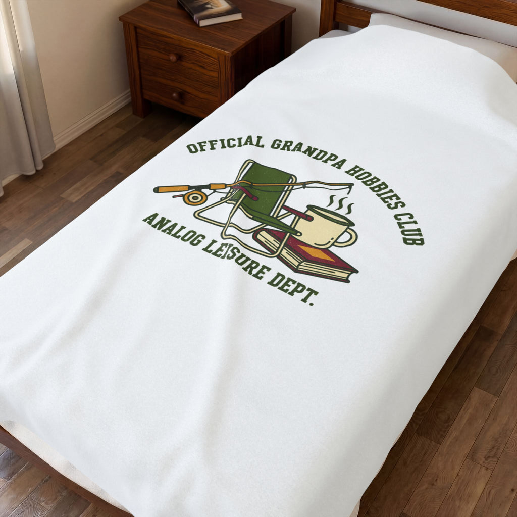 Analog Leisure 'Official Grandpa Hobbies Club' Velveteen Blanket | retro wildlife, country core