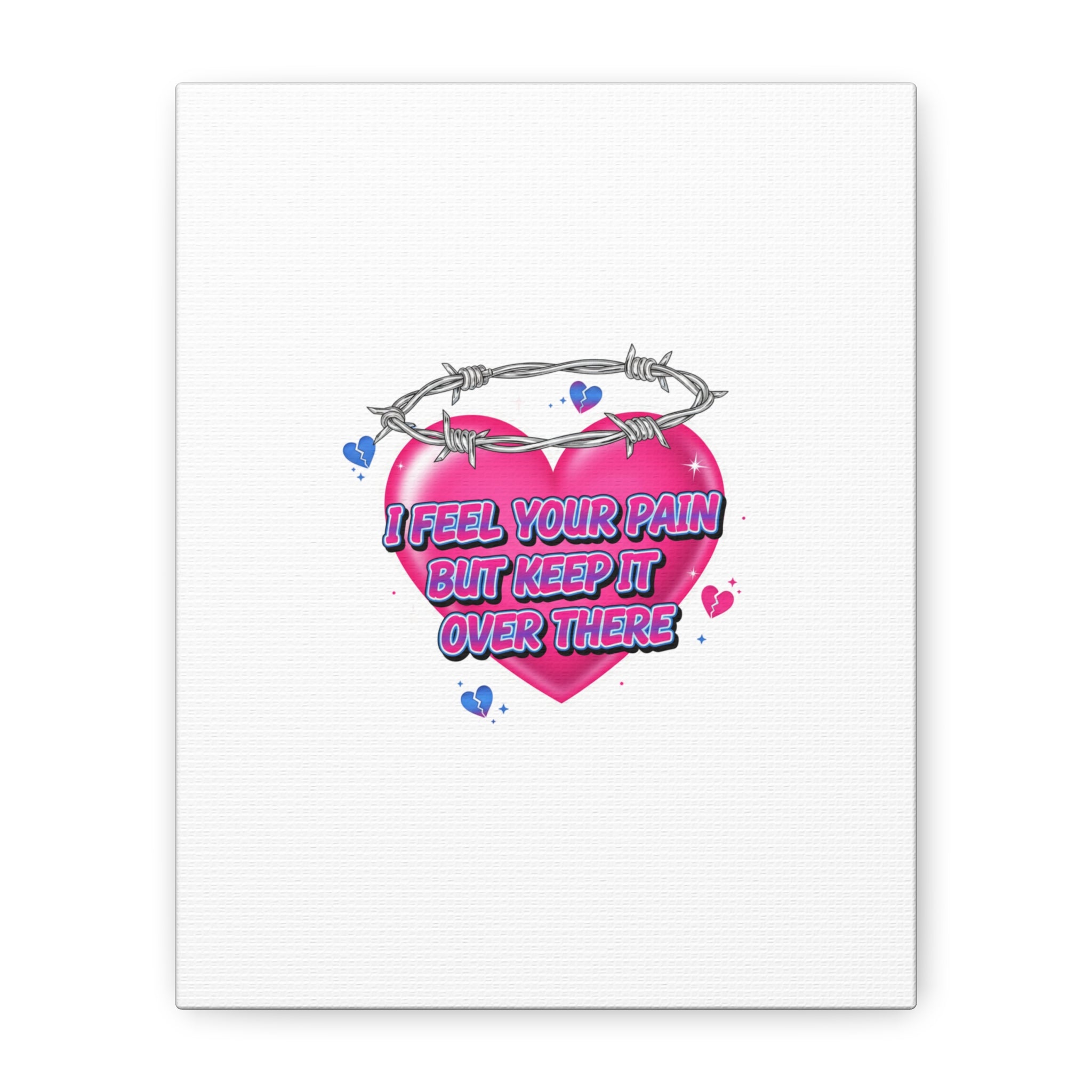 Snarky Neon Heart Airbrush Canvas | Softcore Hater, Y2K nostalgia