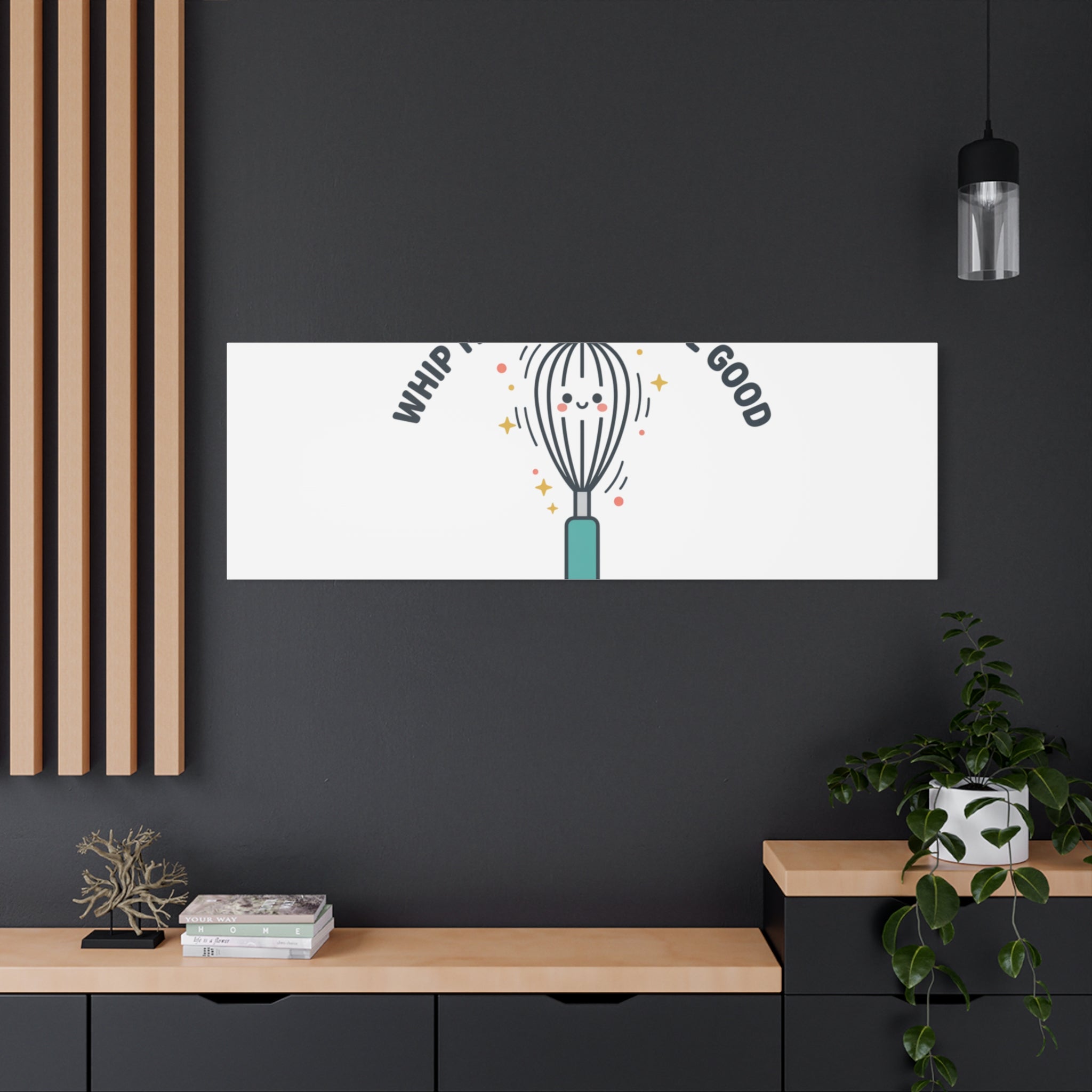 Whip It, Whip It Real Good Canvas | Kitchen Pun Minimalism, Cooking Humor