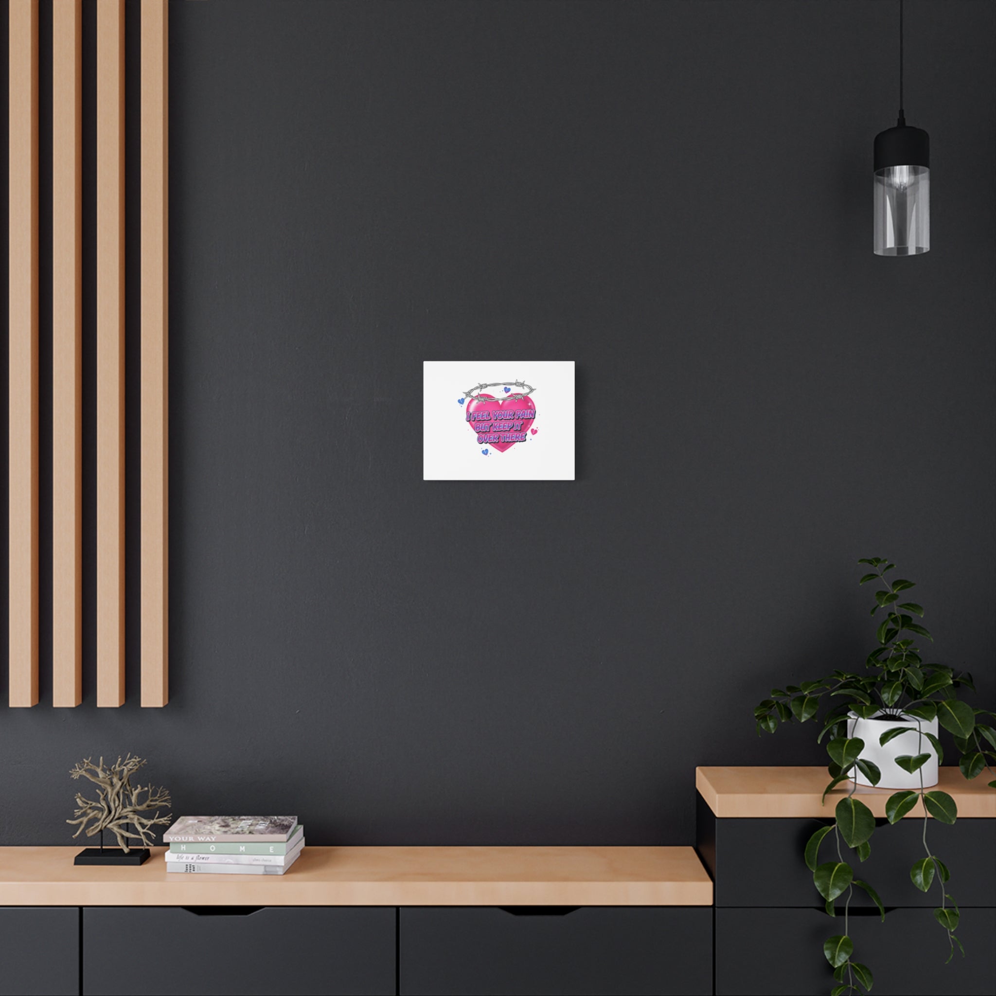 Snarky Neon Heart Airbrush Canvas | Softcore Hater, Y2K nostalgia