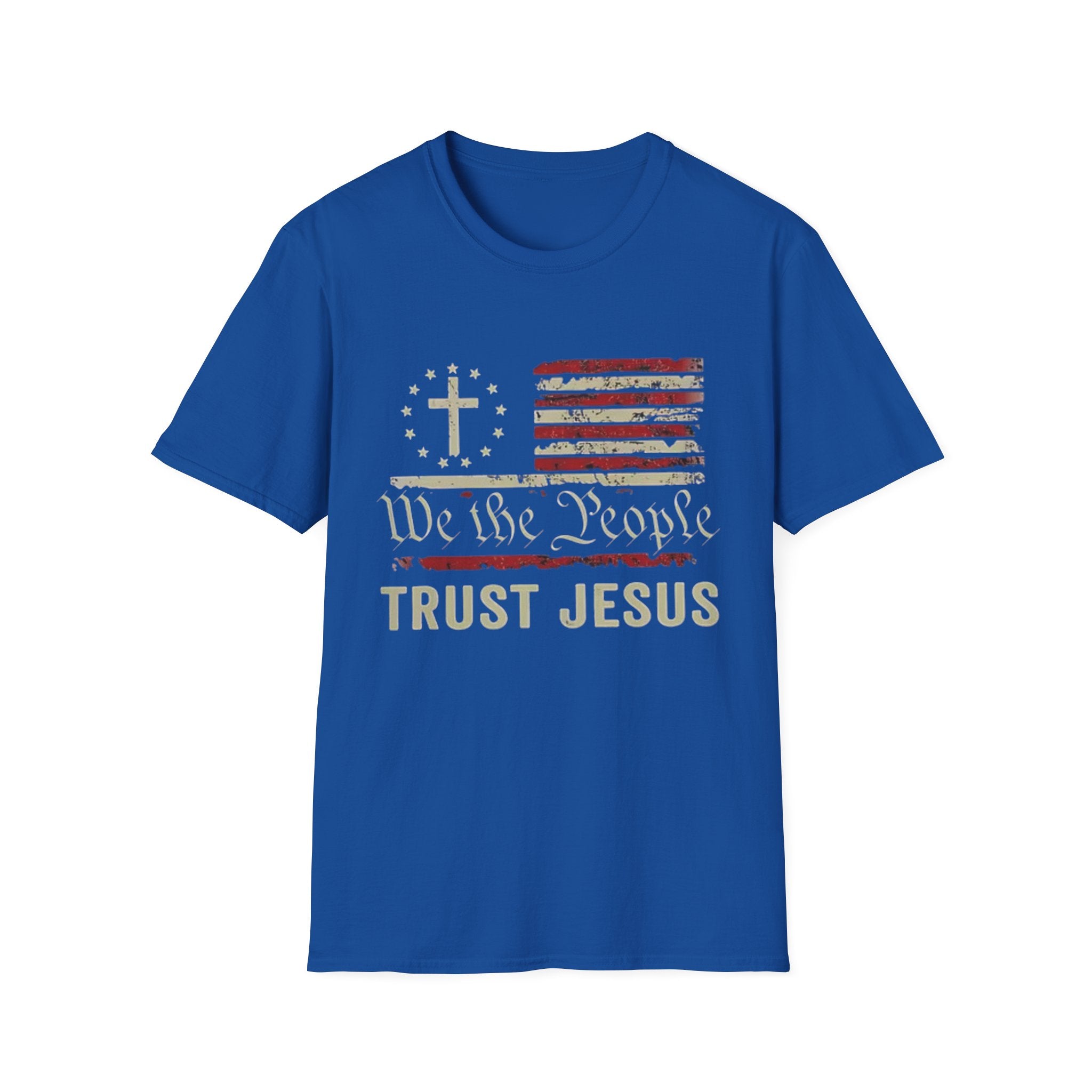 We The People Trust Jesus T-Shirt — Patriotic Christian Flag Tee