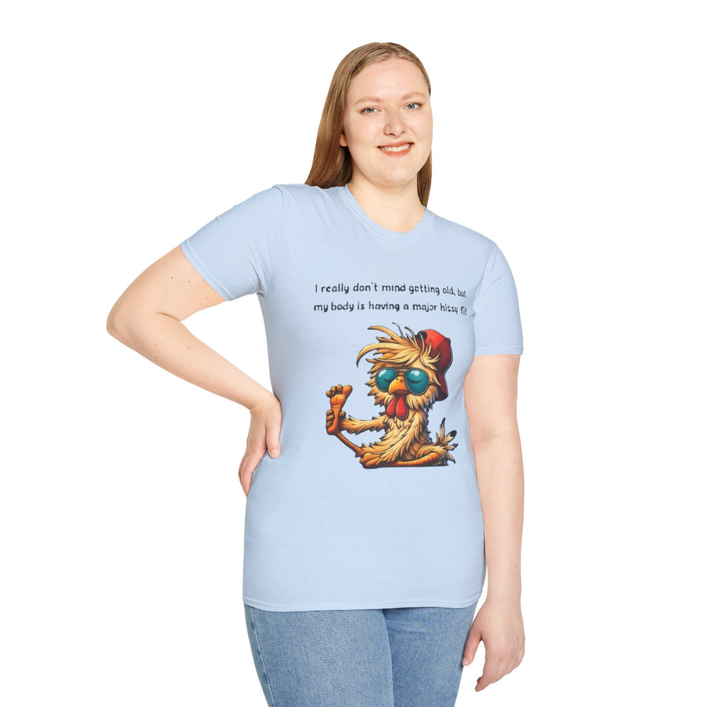 Funny Retirement T-Shirt — "I Really Don't Mind Getting Old, My Body Is Having a Major Hissy Fit"