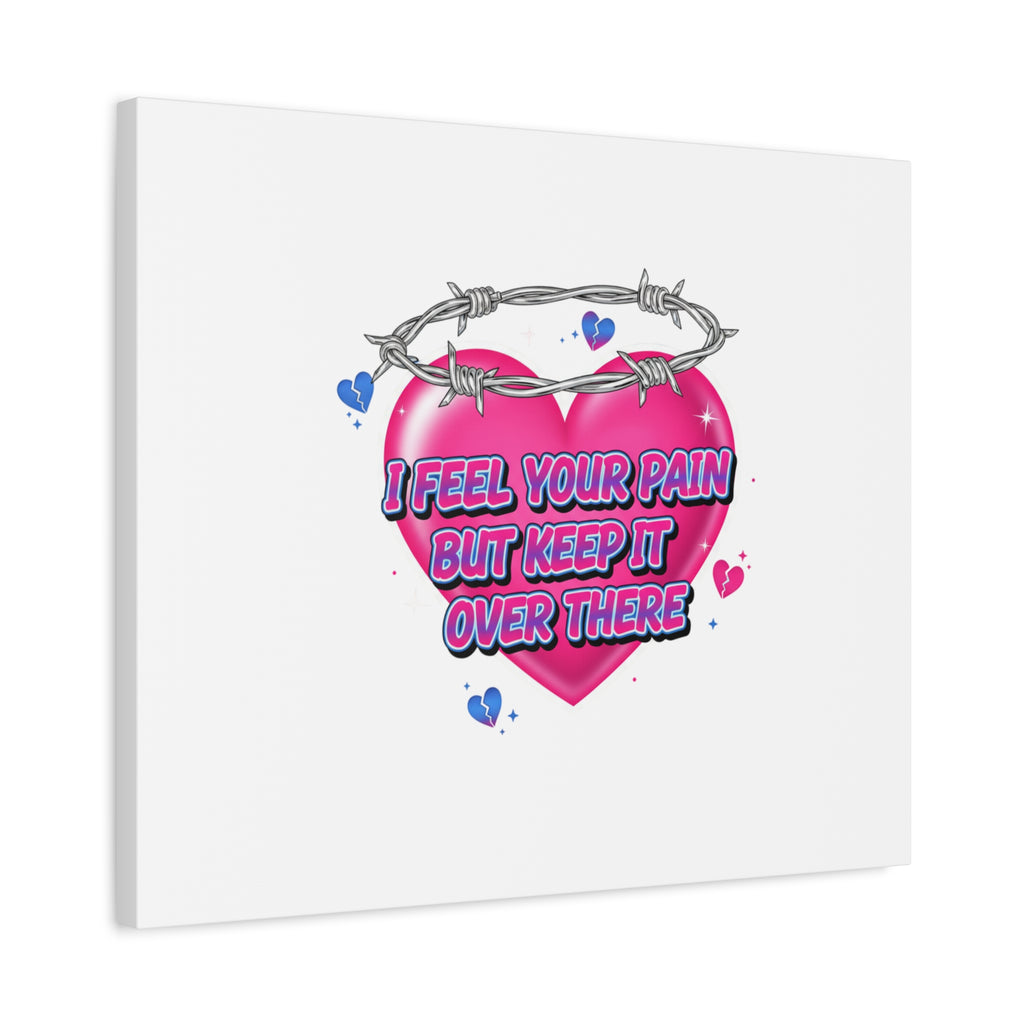 Snarky Neon Heart Airbrush Canvas | Softcore Hater, Y2K nostalgia