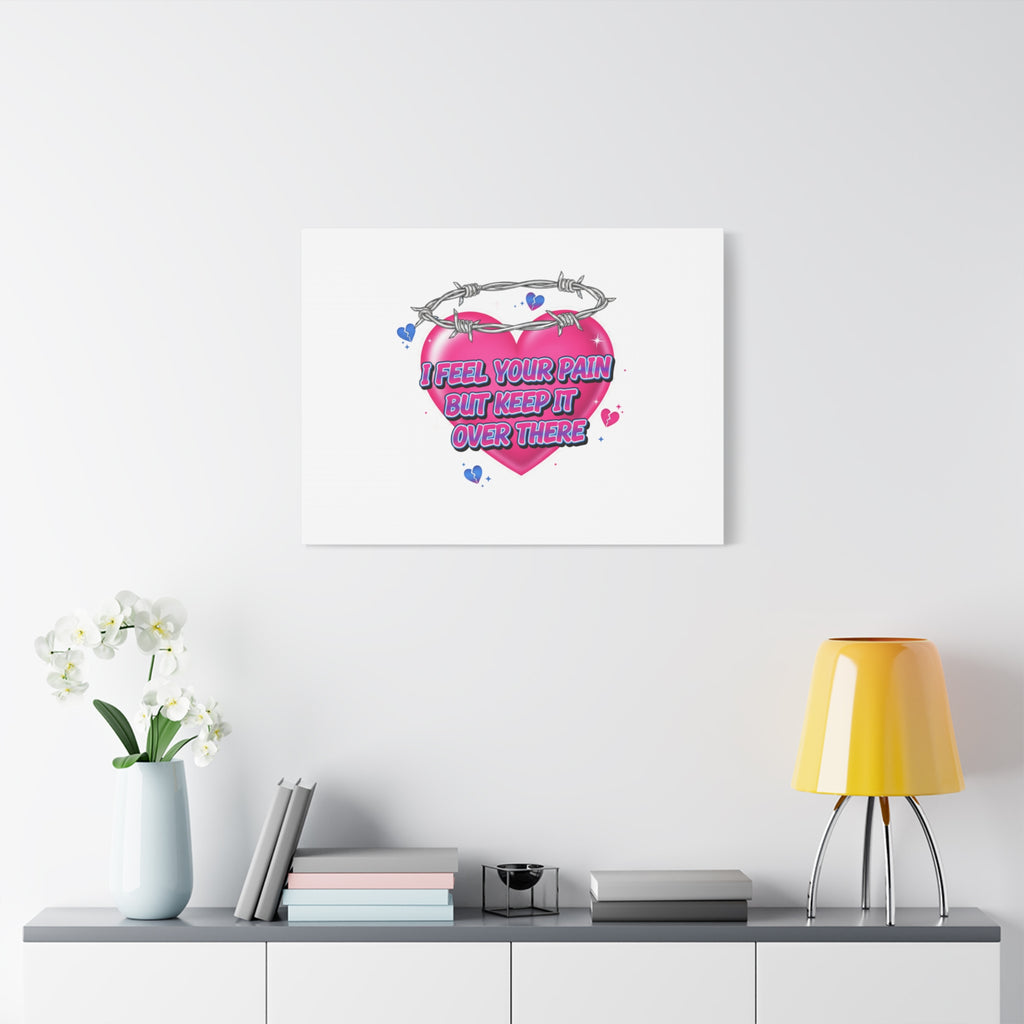 Snarky Neon Heart Airbrush Canvas | Softcore Hater, Y2K nostalgia
