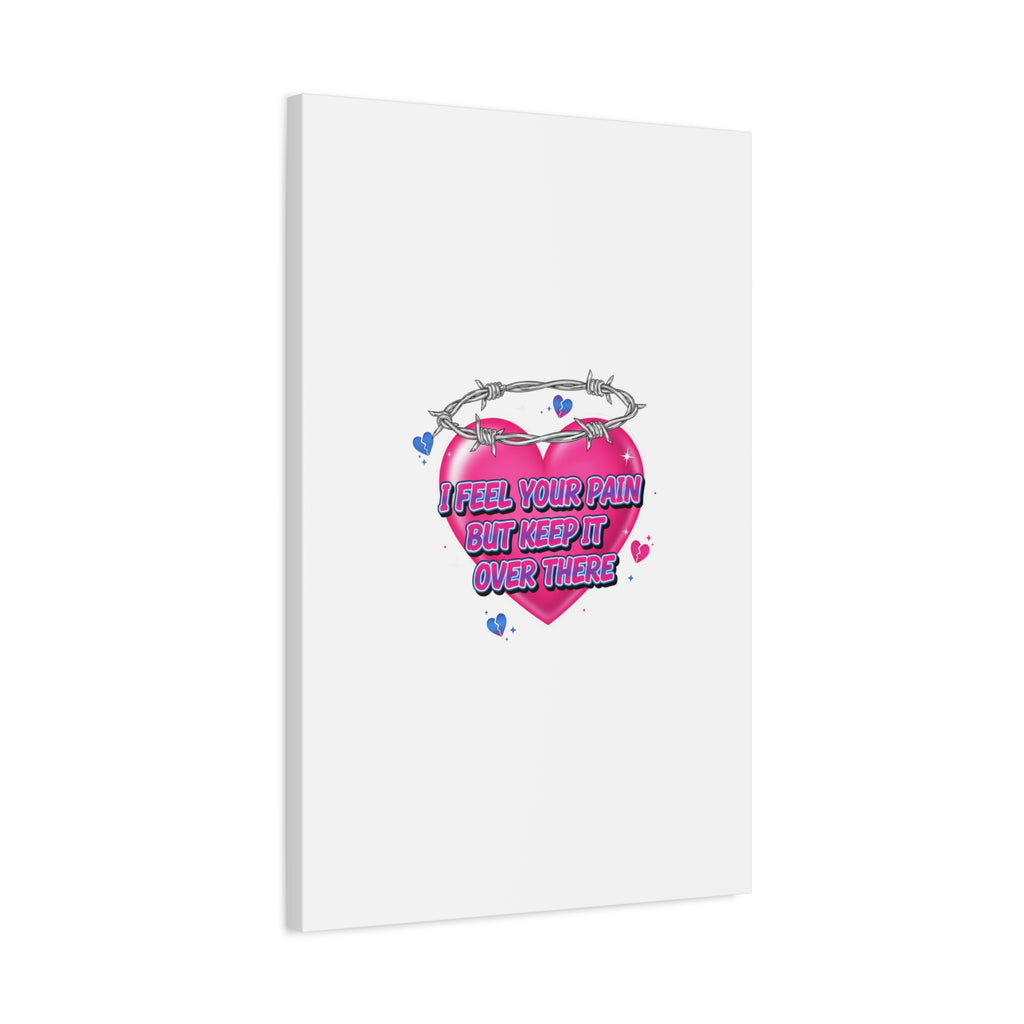 Snarky Neon Heart Airbrush Canvas | Softcore Hater, Y2K nostalgia