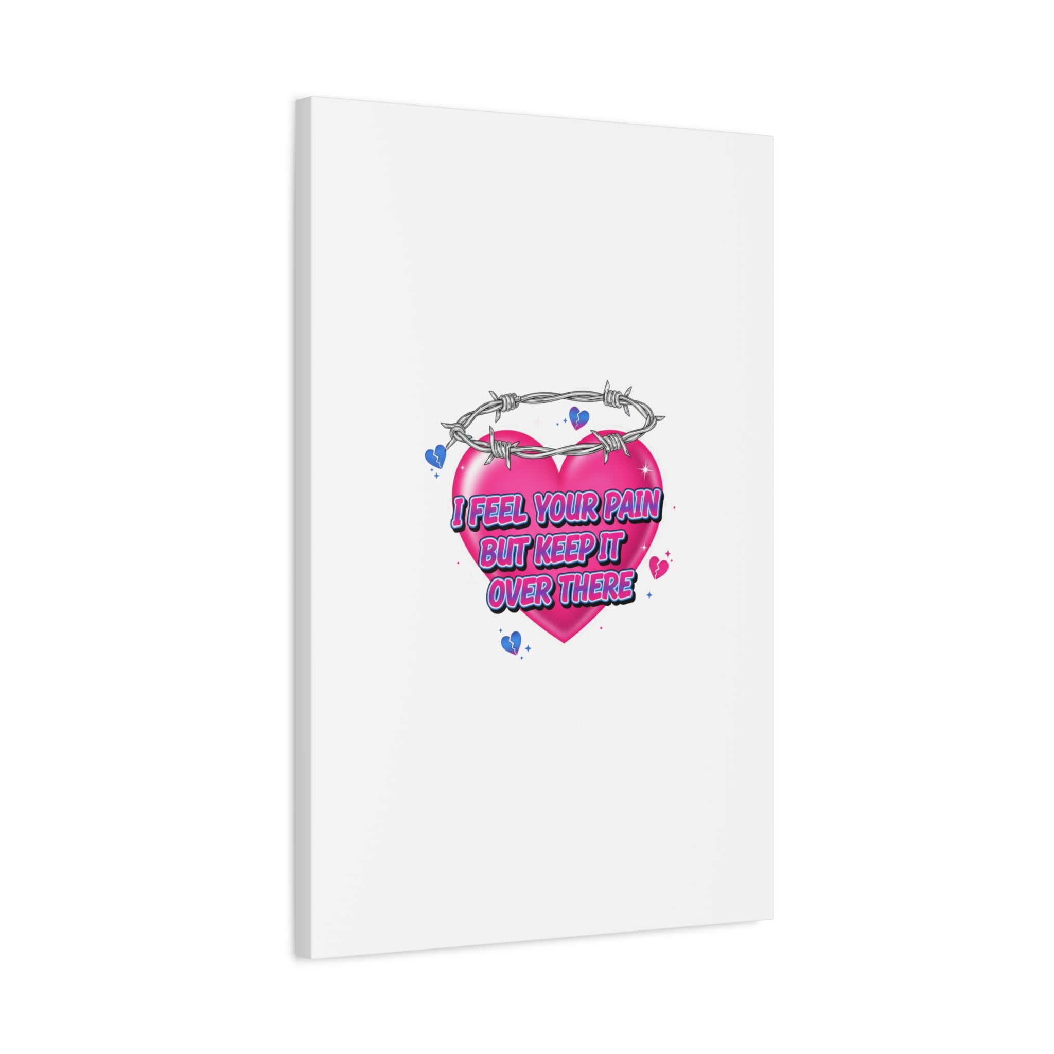 Snarky Neon Heart Airbrush Canvas | Softcore Hater, Y2K nostalgia
