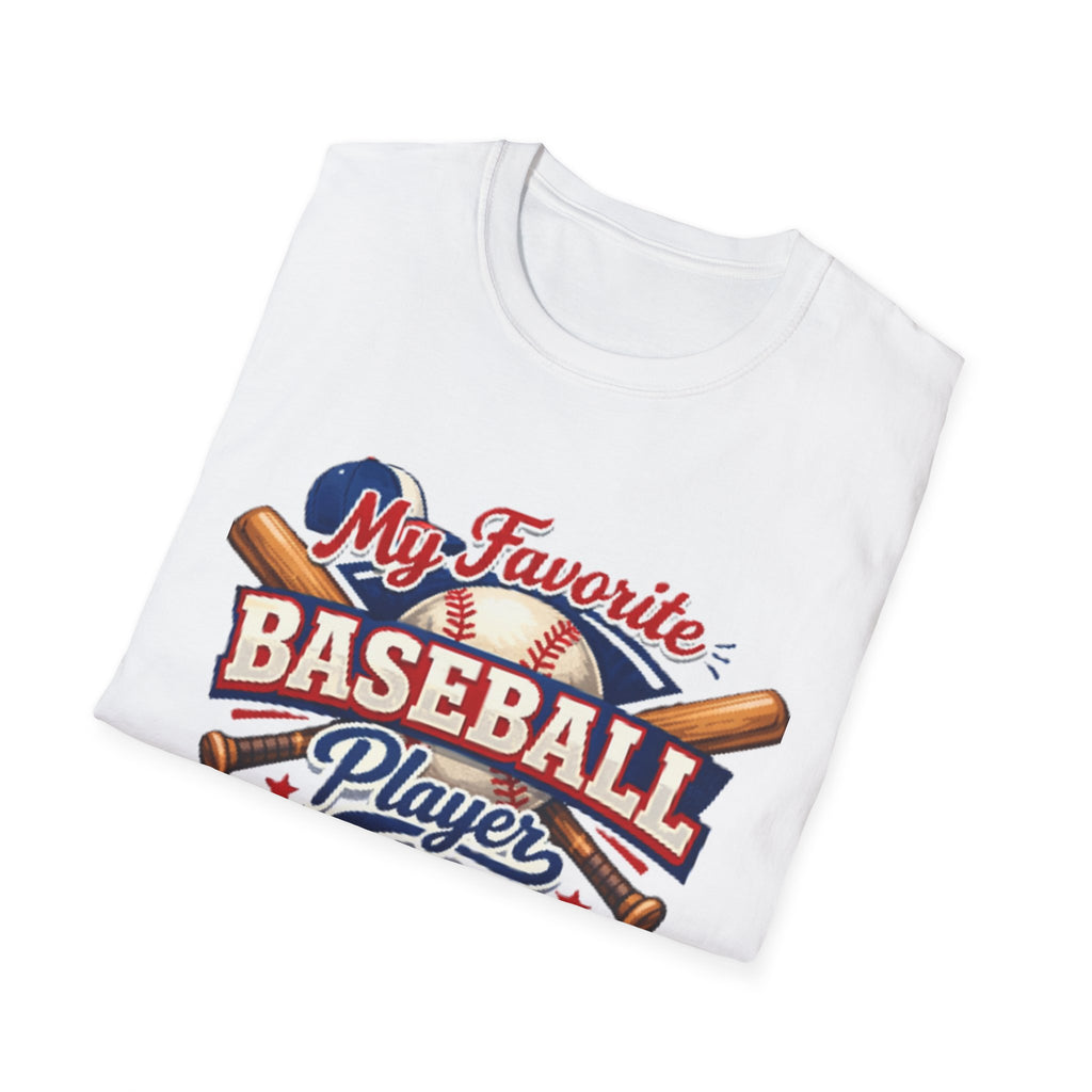 Baseball Mama T-Shirt — “My Favorite Baseball Player Calls Me Mama” Graphic Shirt