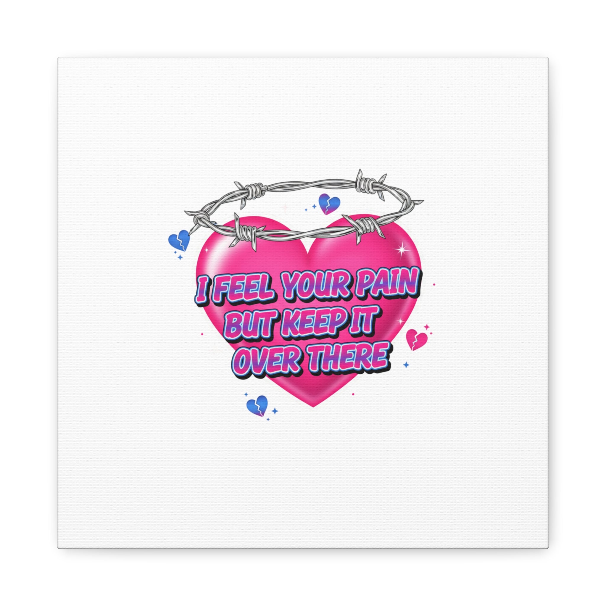 Snarky Neon Heart Airbrush Canvas | Softcore Hater, Y2K nostalgia