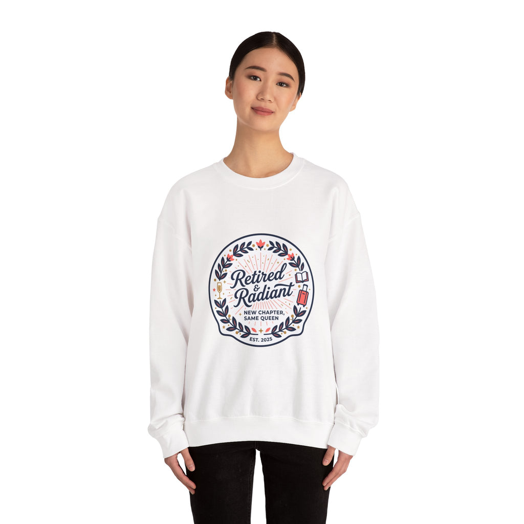 Retired & Radiant Crewneck Sweatshirt, retirement gifts for women | personalized retired 2026