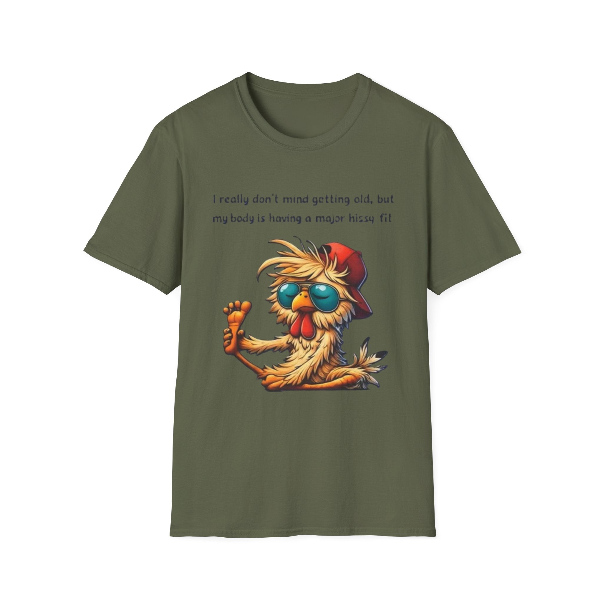Funny Retirement T-Shirt — "I Really Don't Mind Getting Old, My Body Is Having a Major Hissy Fit"