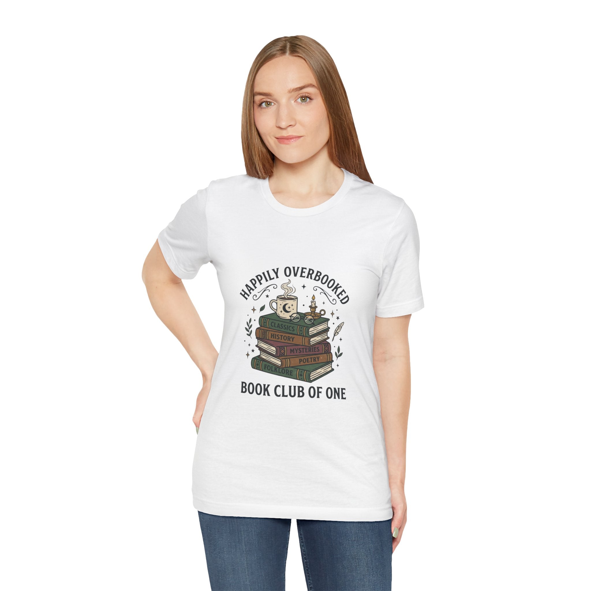 Happily Overbooked Bookish Tee | Book Lover Shirt, Reading Shirt