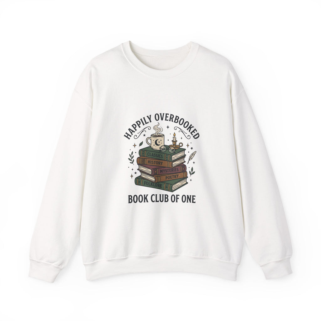 Happily Overbooked 'Book Club of One' Sweatshirt | book lover, cozy reader