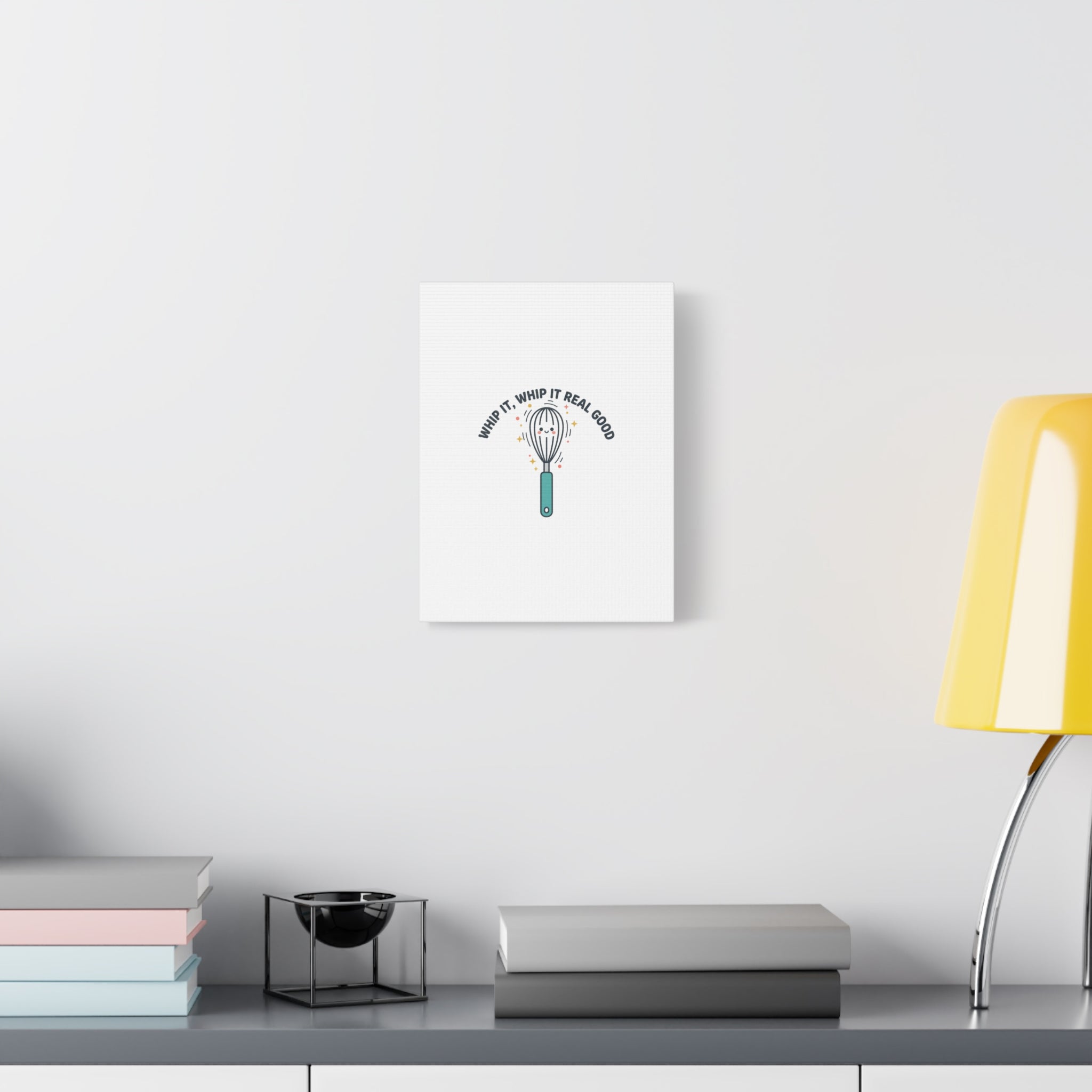 Whip It, Whip It Real Good Canvas | Kitchen Pun Minimalism, Cooking Humor