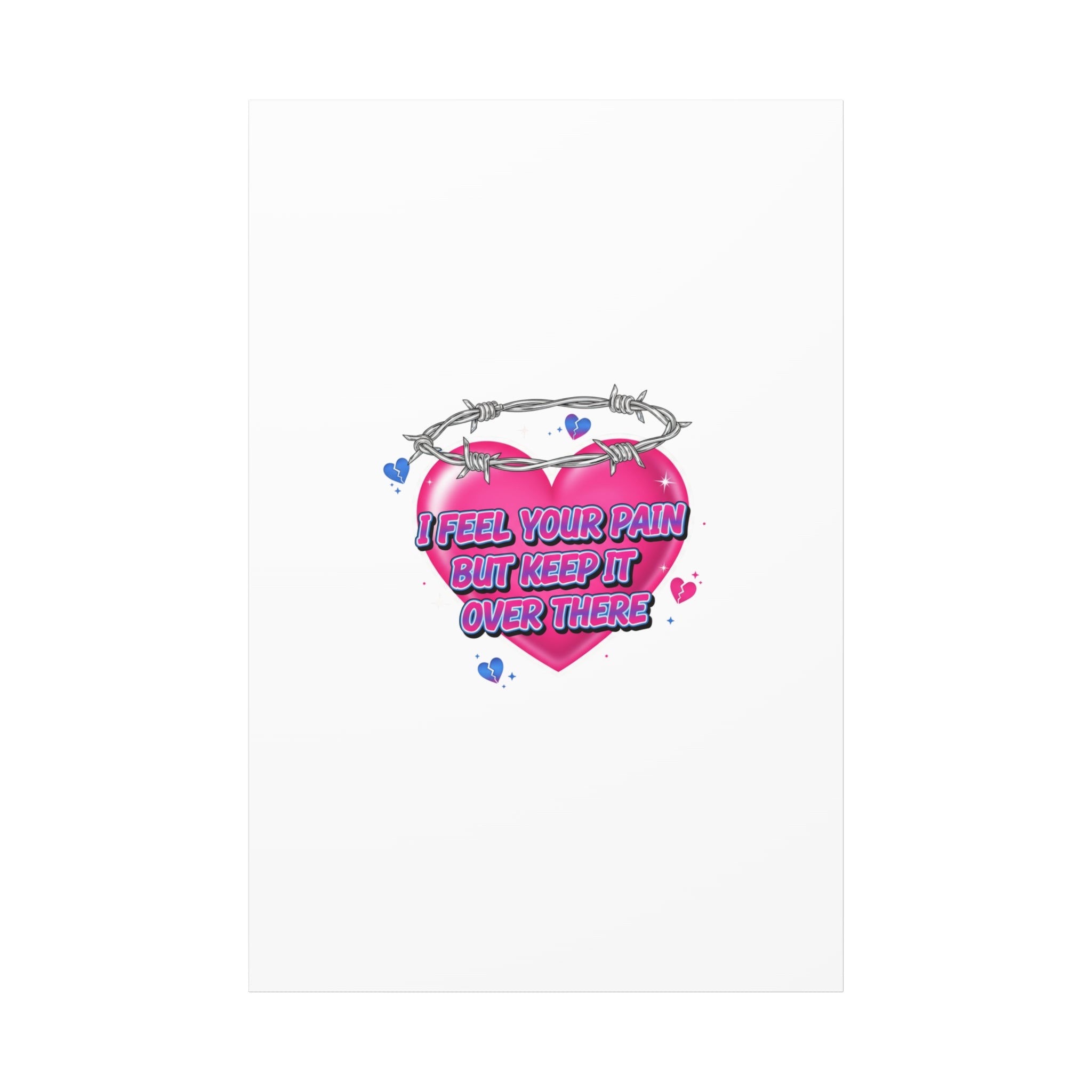 Snarky Neon Heart Airbrush Canvas | Softcore Hater, Y2K nostalgia