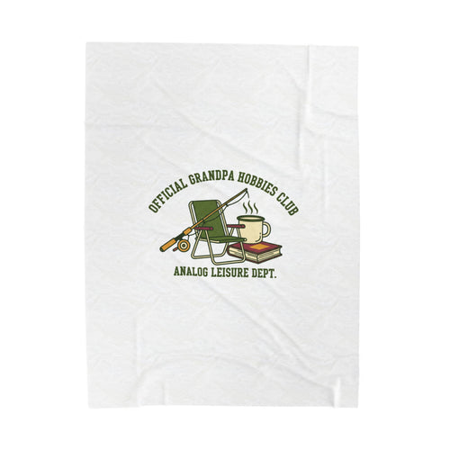 Analog Leisure 'Official Grandpa Hobbies Club' Velveteen Blanket | retro wildlife, country core