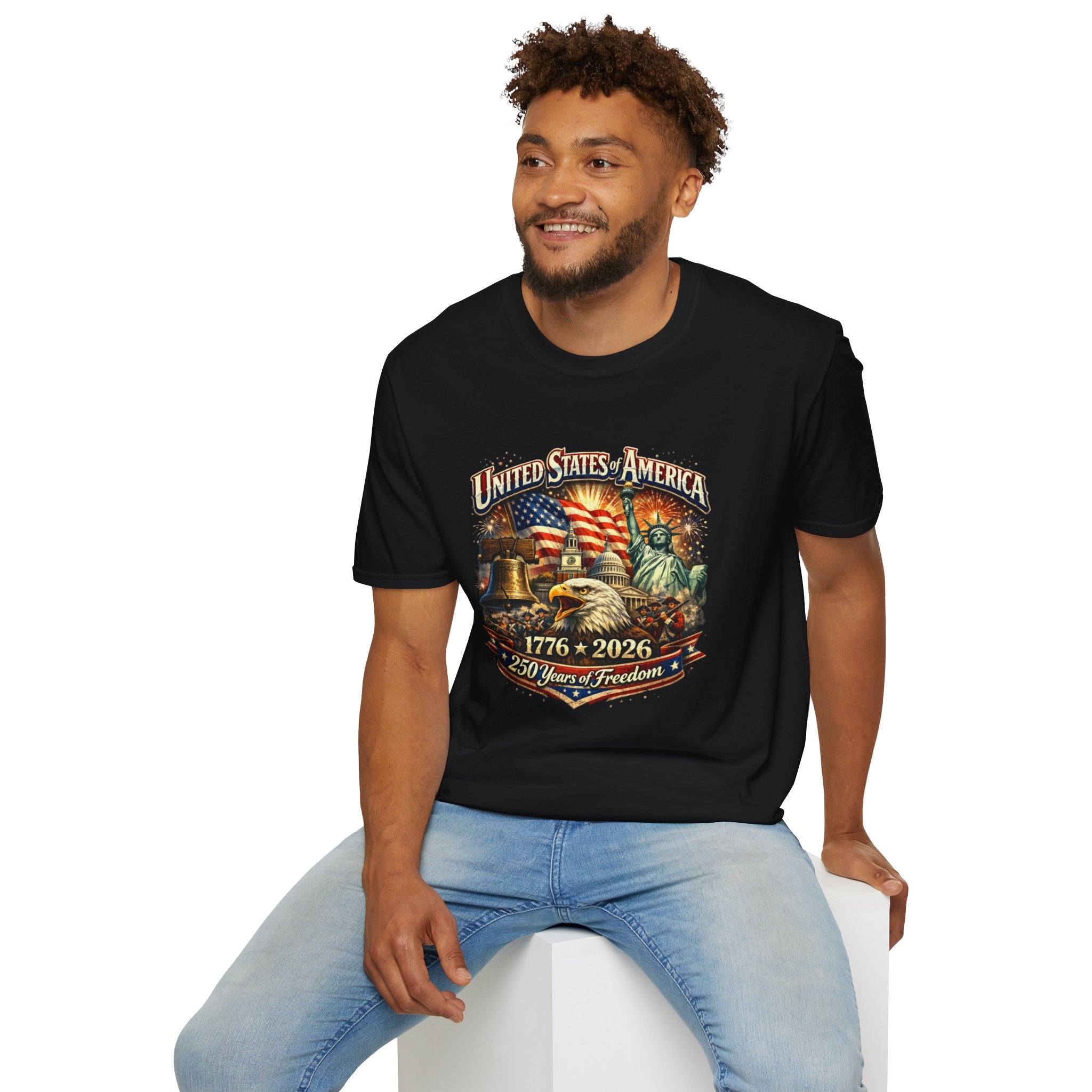 United States of America 250 Graphic T-Shirt — Patriotic 1776–2026 Liberty Design