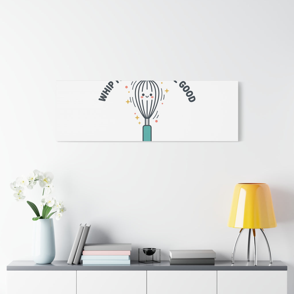 Whip It, Whip It Real Good Canvas | Kitchen Pun Minimalism, Cooking Humor