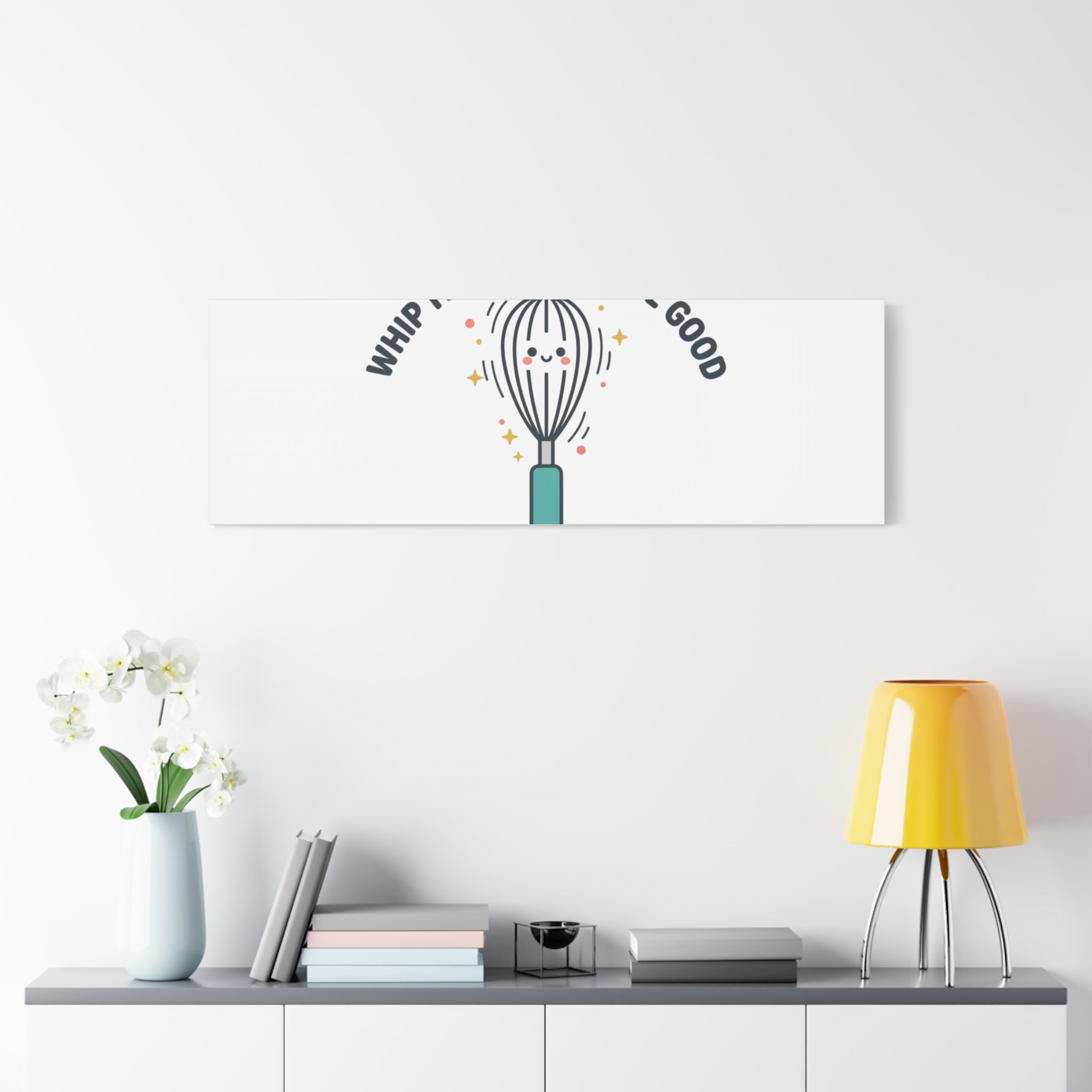 Whip It, Whip It Real Good Canvas | Kitchen Pun Minimalism, Cooking Humor