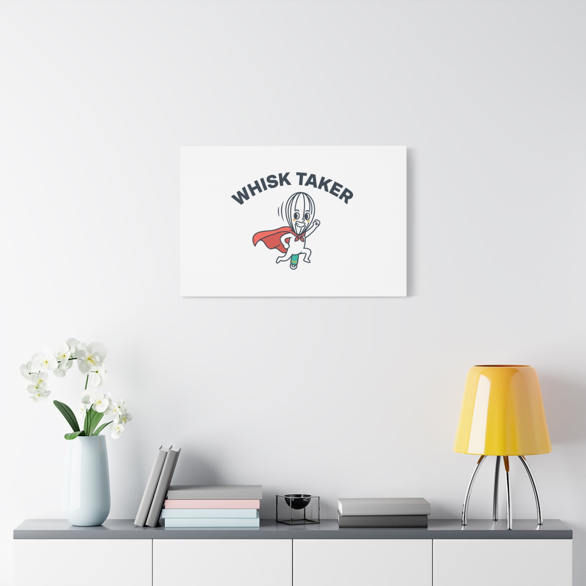 Whisk Taker Canvas, Stretched | Kitchen Pun Minimalism, cooking humor