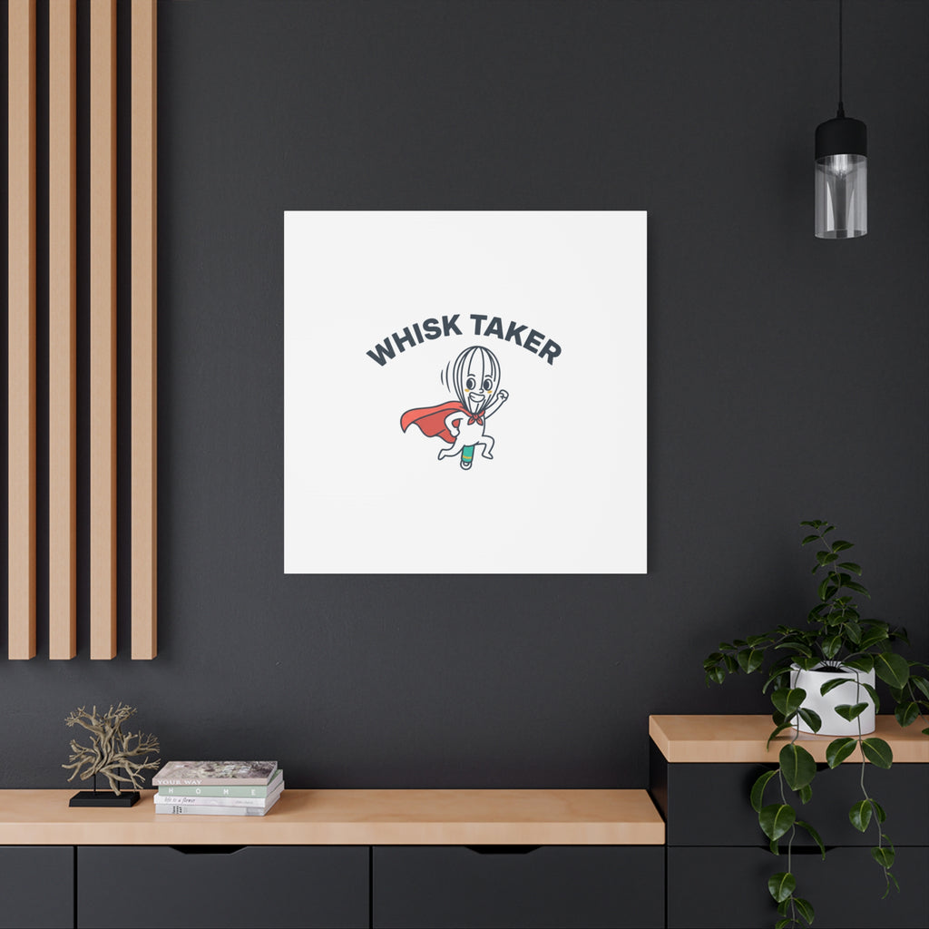 Whisk Taker Canvas, Stretched | Kitchen Pun Minimalism, cooking humor