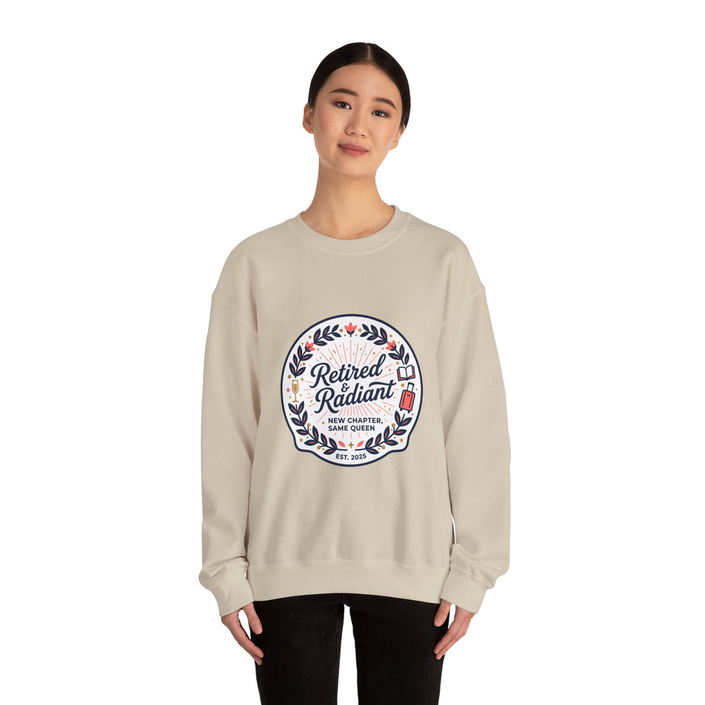 Retired & Radiant Crewneck Sweatshirt, retirement gifts for women | personalized retired 2026