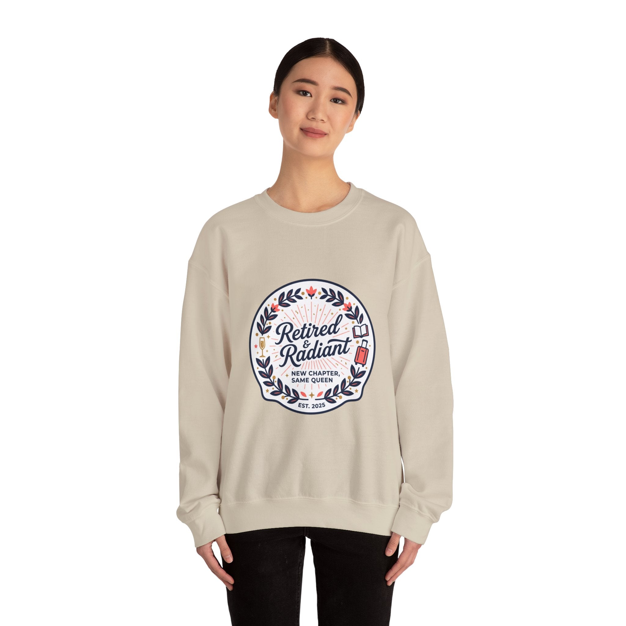 Retired & Radiant Crewneck Sweatshirt, retirement gifts for women | personalized retired 2026