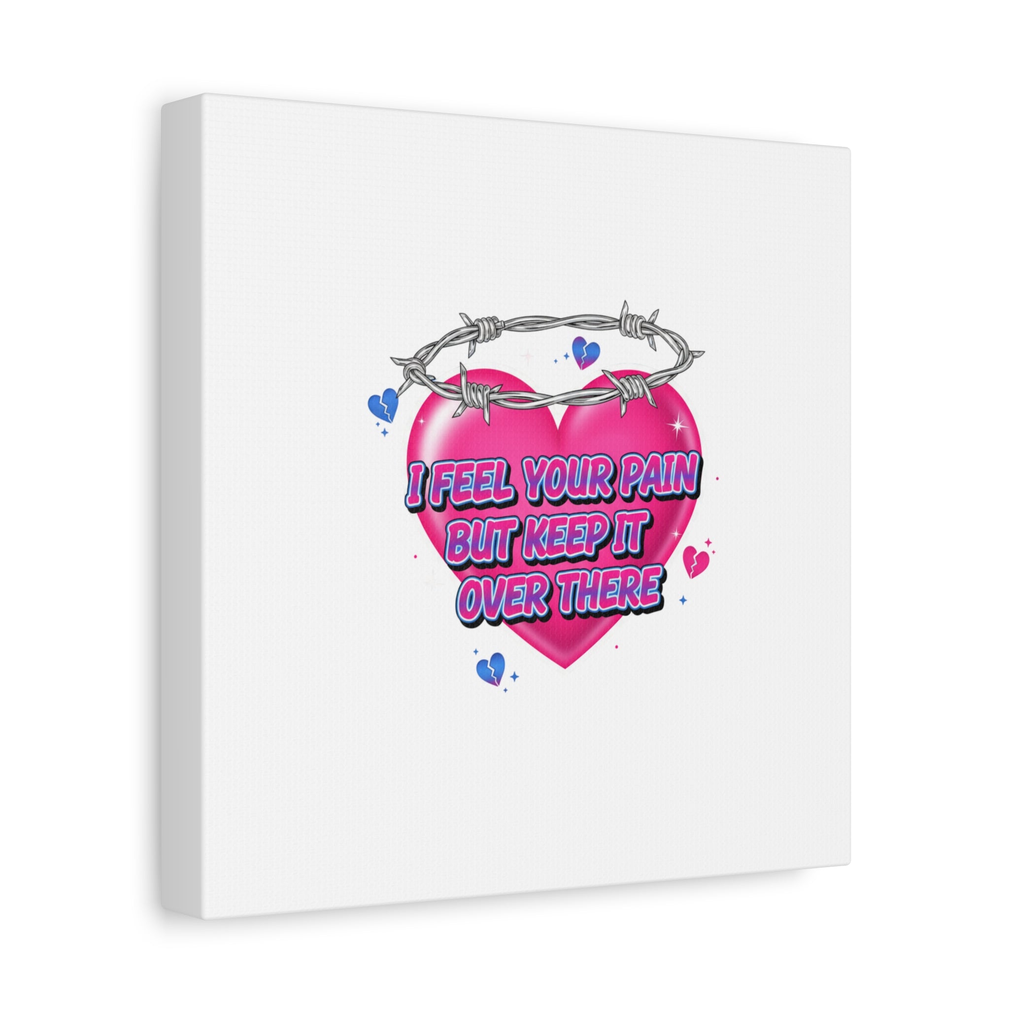 Snarky Neon Heart Airbrush Canvas | Softcore Hater, Y2K nostalgia