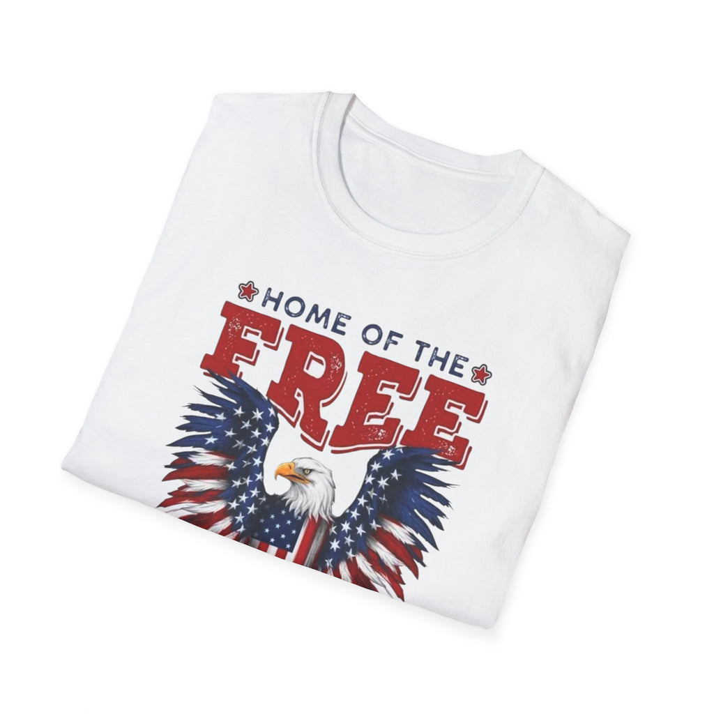 Patriotic Eagle T-Shirt — "Home of the Free Because of the Brave"