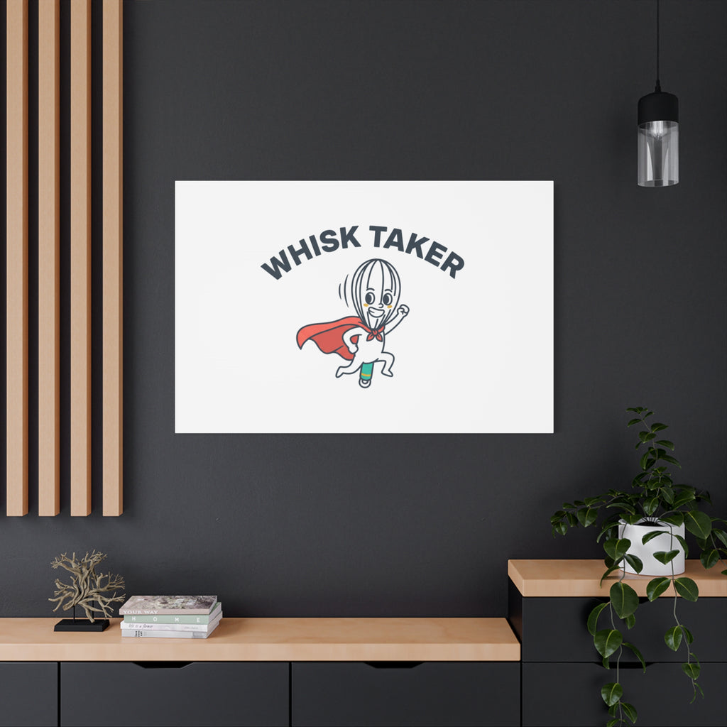 Whisk Taker Canvas, Stretched | Kitchen Pun Minimalism, cooking humor