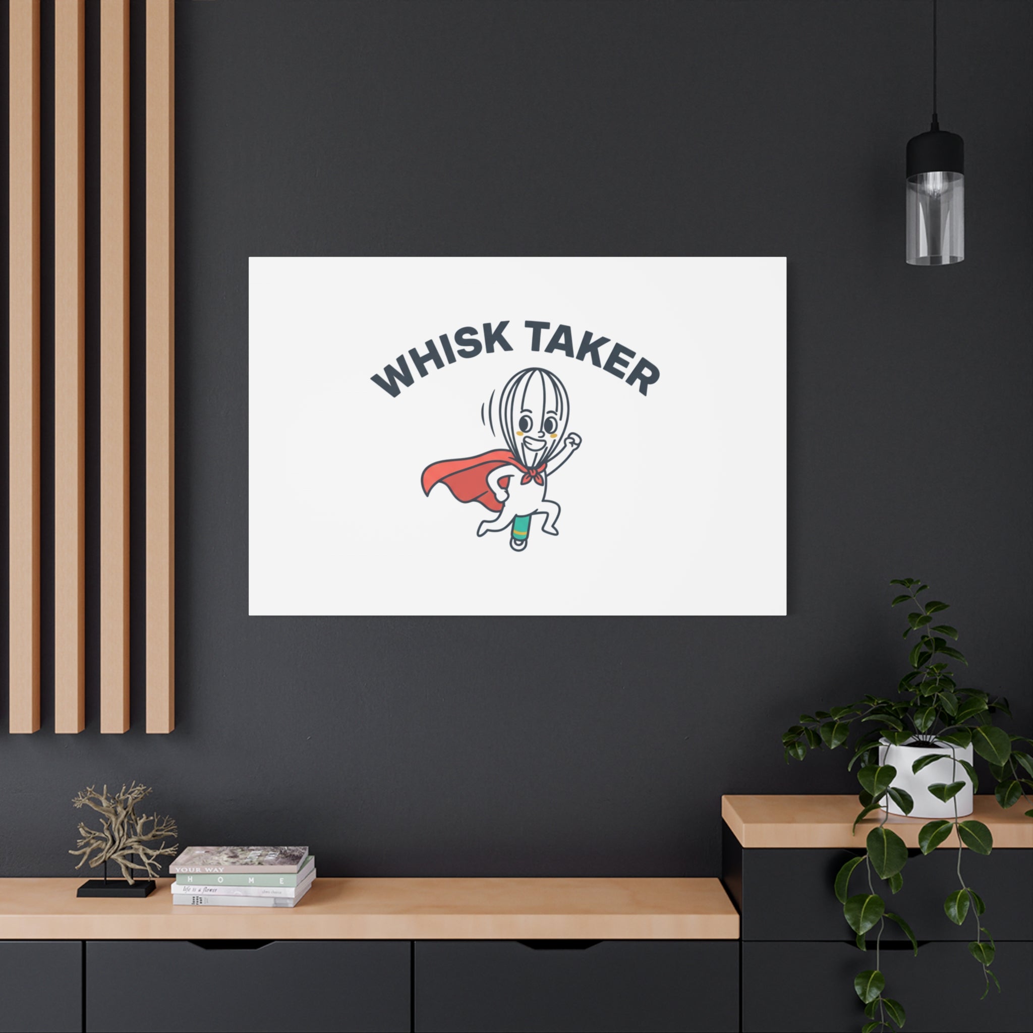 Whisk Taker Canvas, Stretched | Kitchen Pun Minimalism, cooking humor