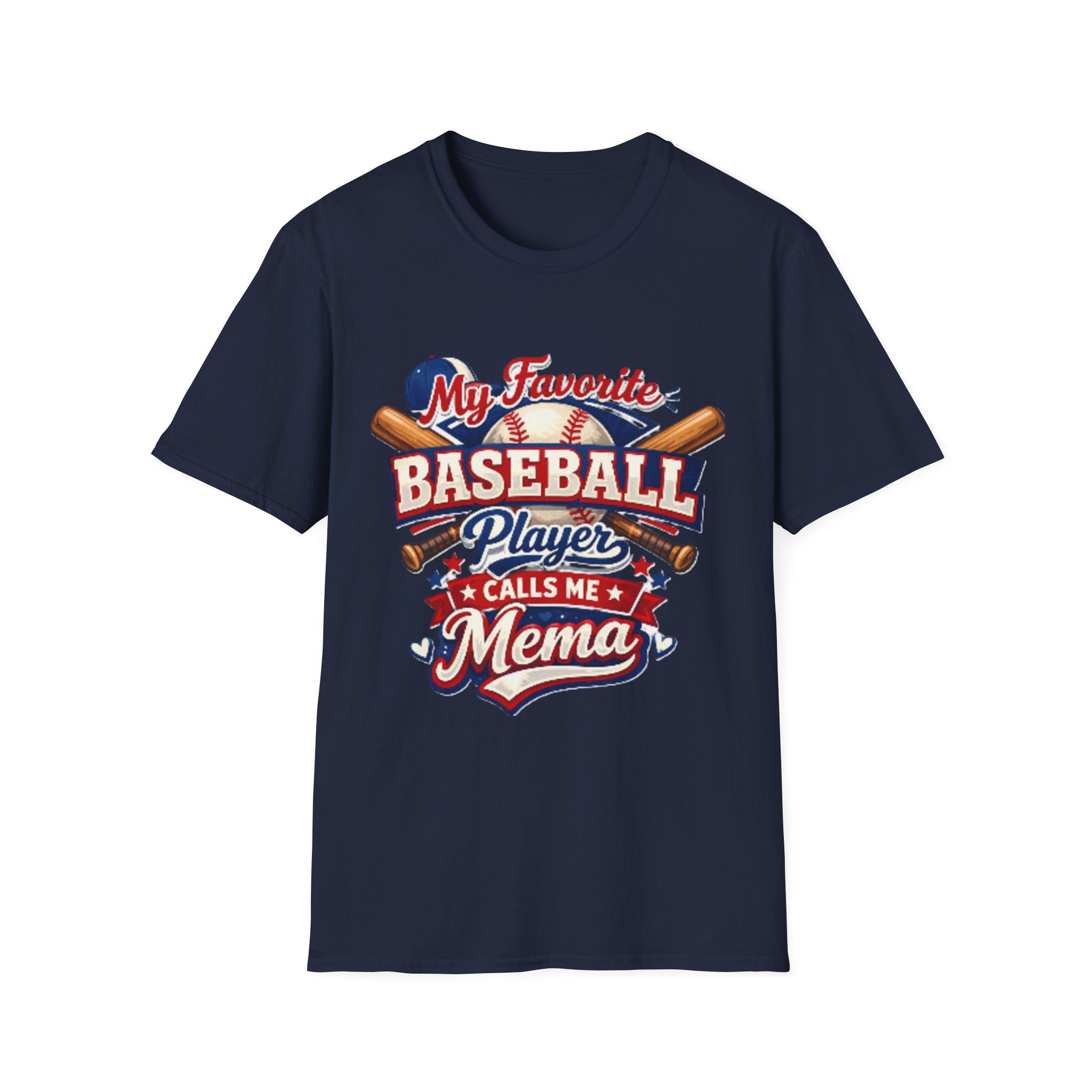 Baseball Mama T-Shirt — “My Favorite Baseball Player Calls Me Mama” Graphic Shirt