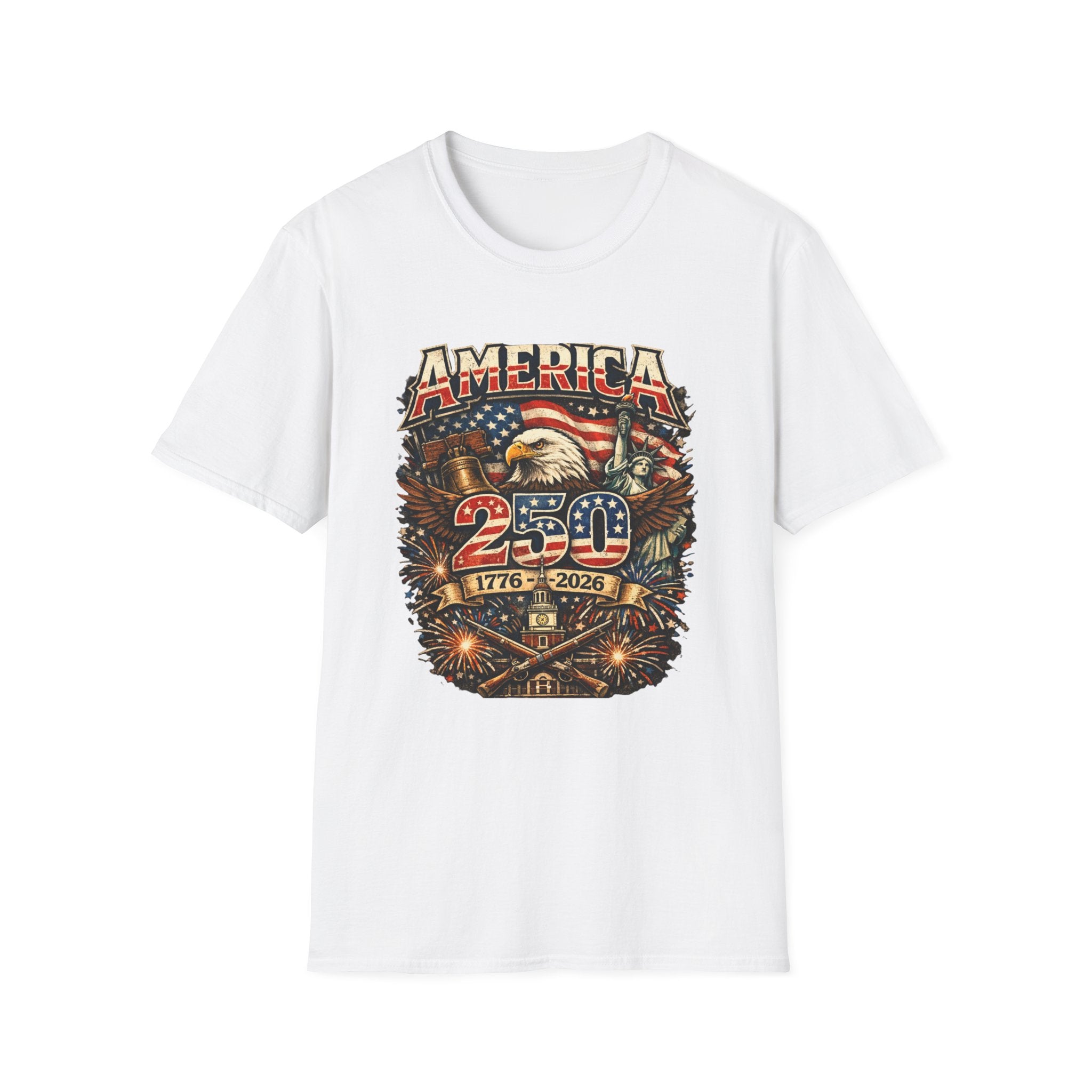 America 250 Eagle Flag T-Shirt — 1776–2026 Patriotic Anniversary Tee
