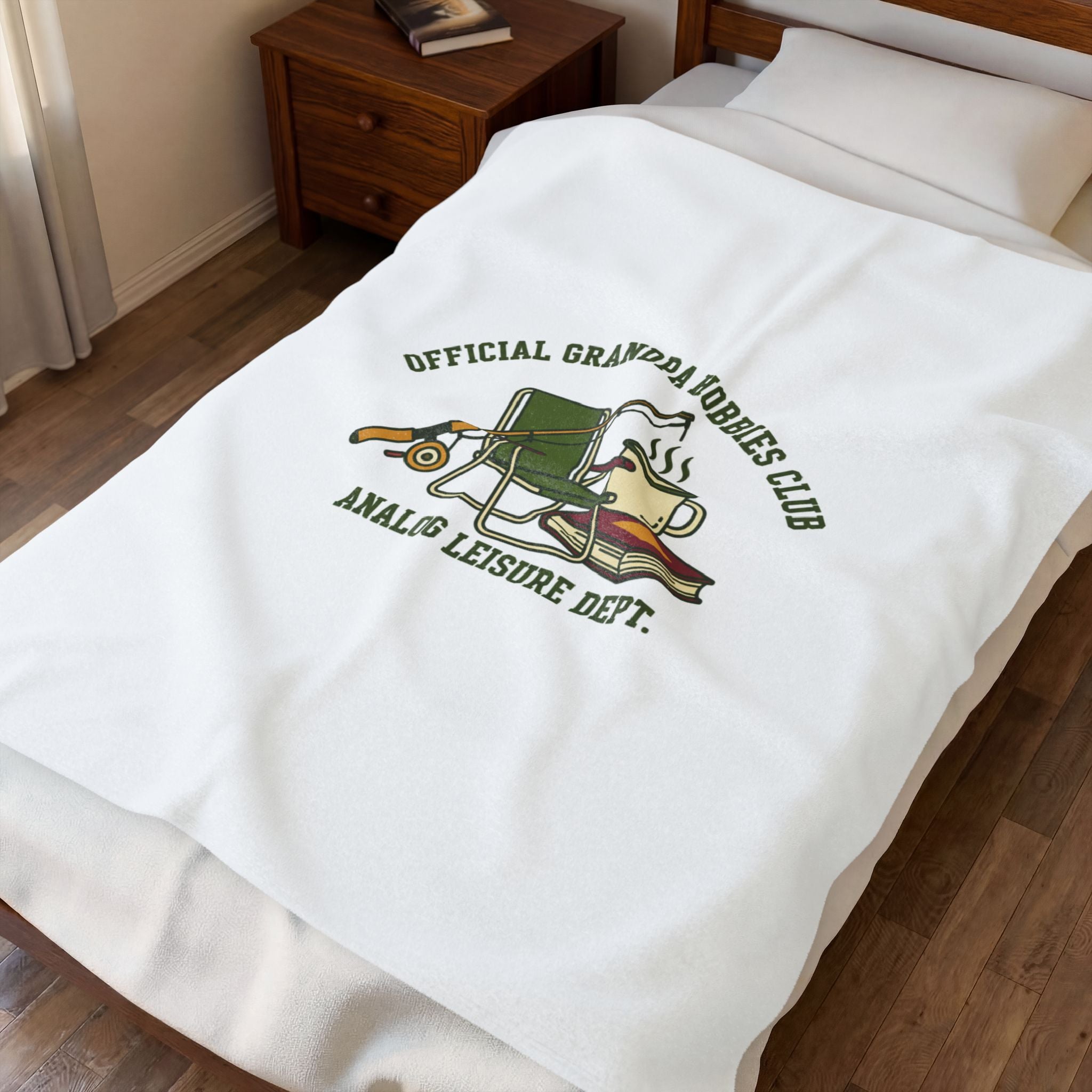 Analog Leisure 'Official Grandpa Hobbies Club' Velveteen Blanket | retro wildlife, country core