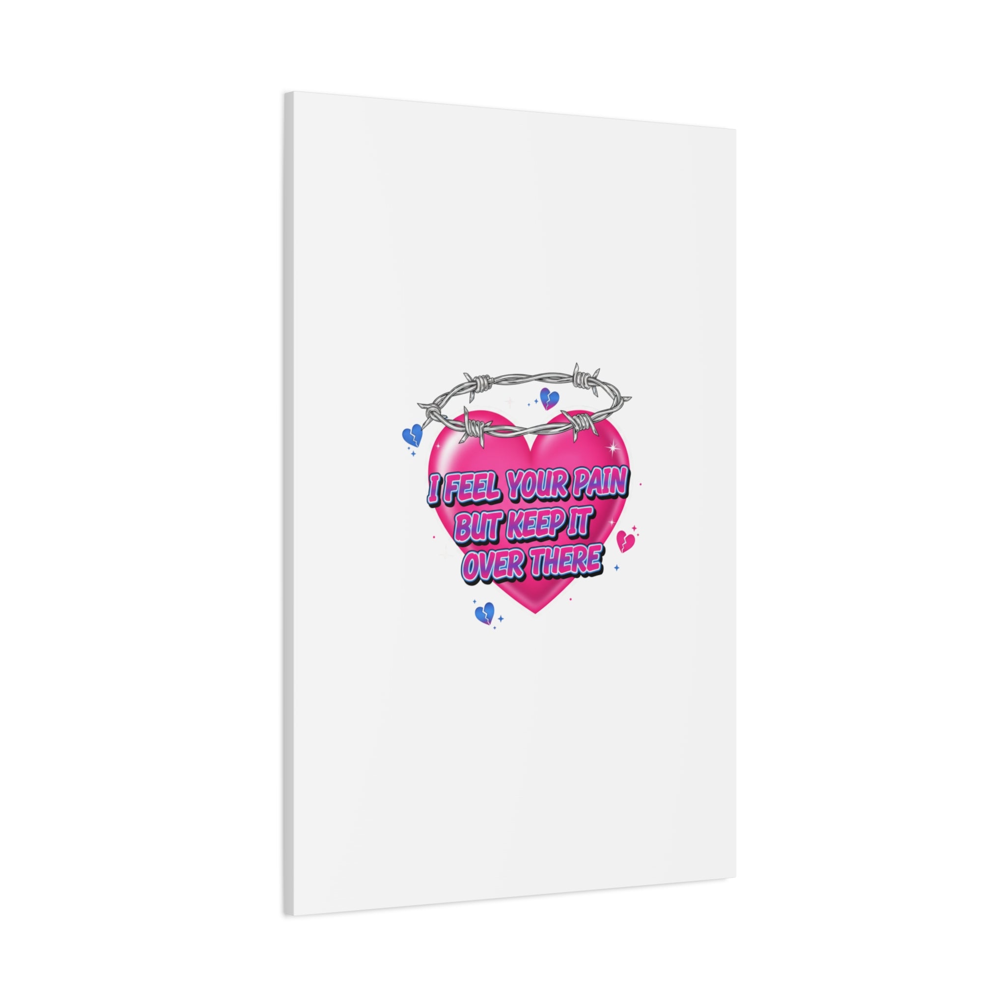 Snarky Neon Heart Airbrush Canvas | Softcore Hater, Y2K nostalgia