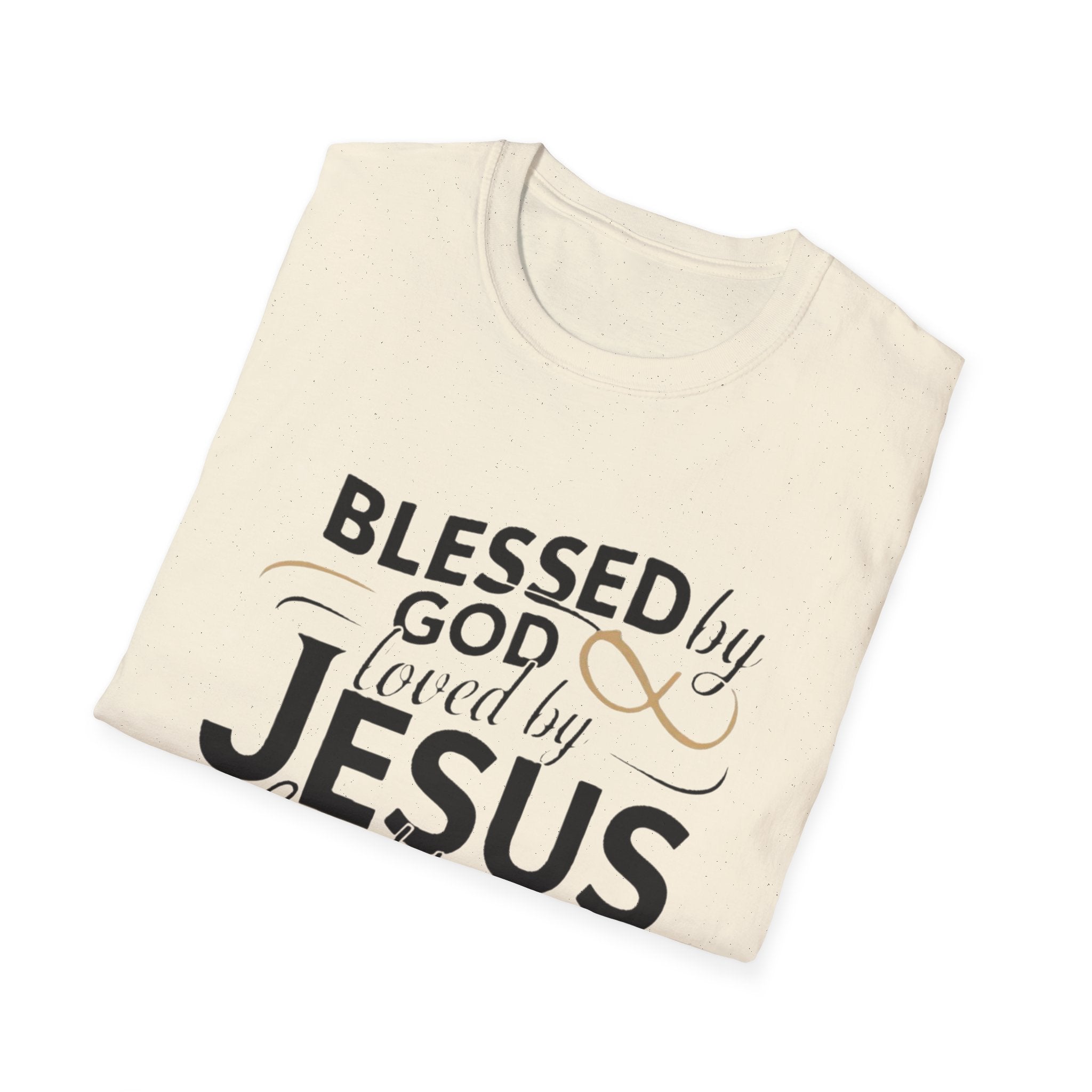 Jesus Blessed by God Faith T-Shirt — "Blessed by God, Loved by Jesus, Led by the Spirit" Christian Tee