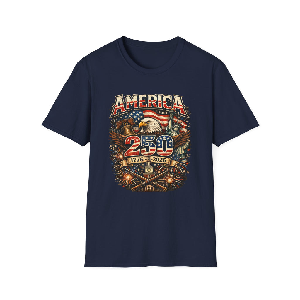 America 250 Eagle Flag T-Shirt — 1776–2026 Patriotic Anniversary Tee