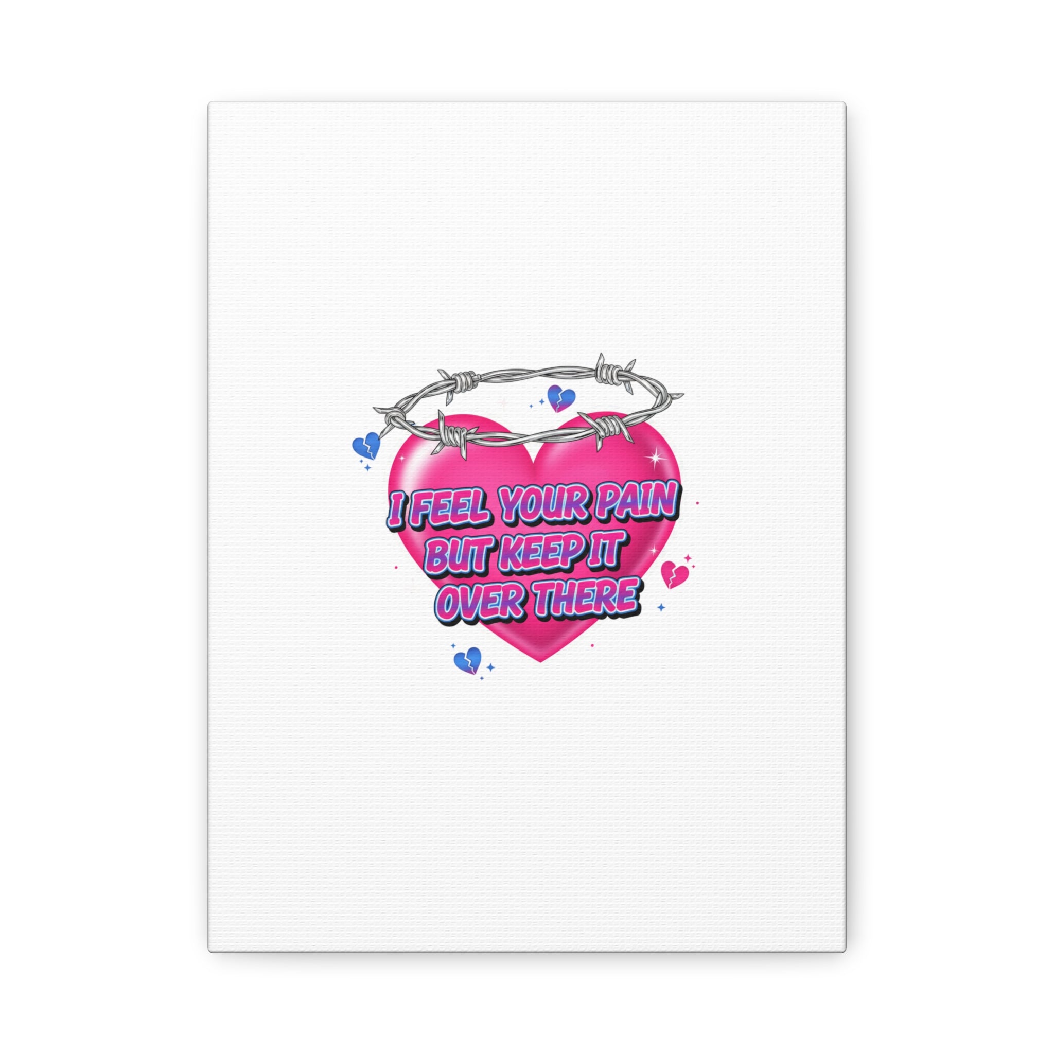 Snarky Neon Heart Airbrush Canvas | Softcore Hater, Y2K nostalgia