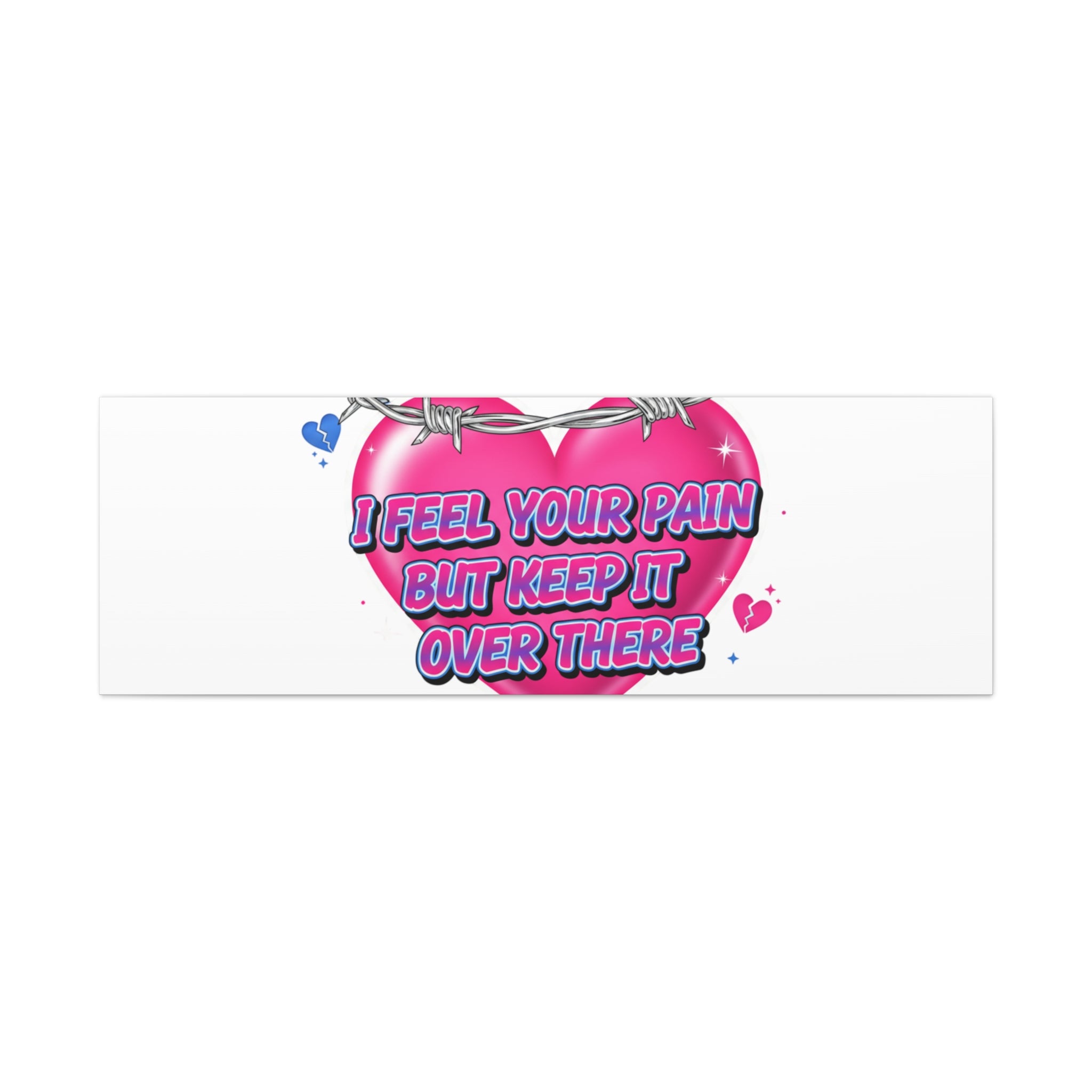 Snarky Neon Heart Airbrush Canvas | Softcore Hater, Y2K nostalgia