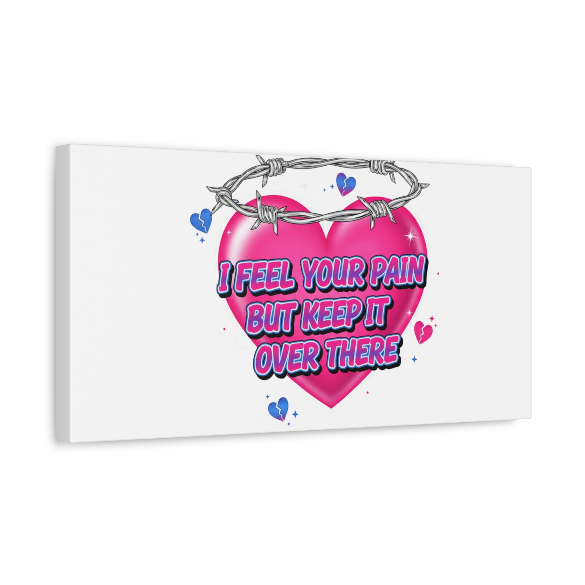 Snarky Neon Heart Airbrush Canvas | Softcore Hater, Y2K nostalgia