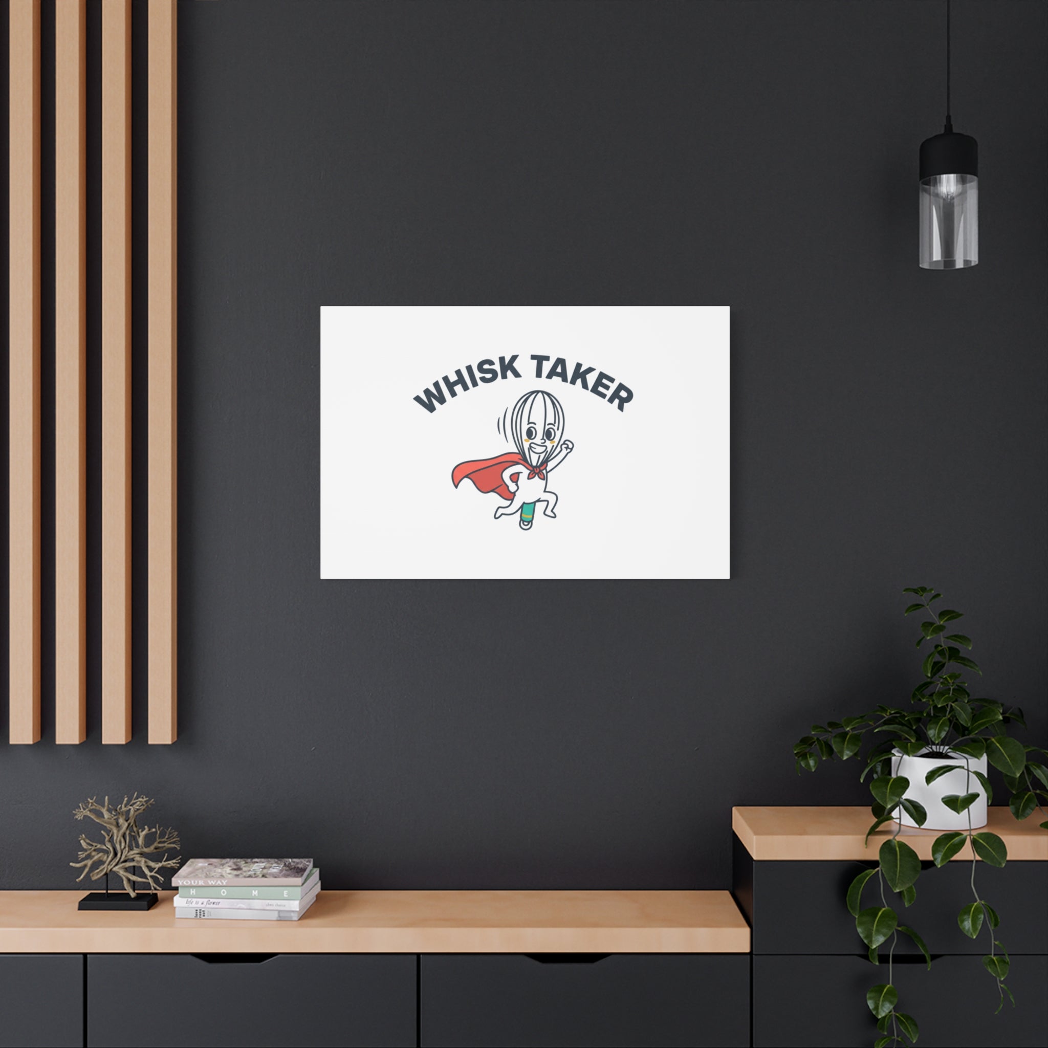 Whisk Taker Canvas, Stretched | Kitchen Pun Minimalism, cooking humor
