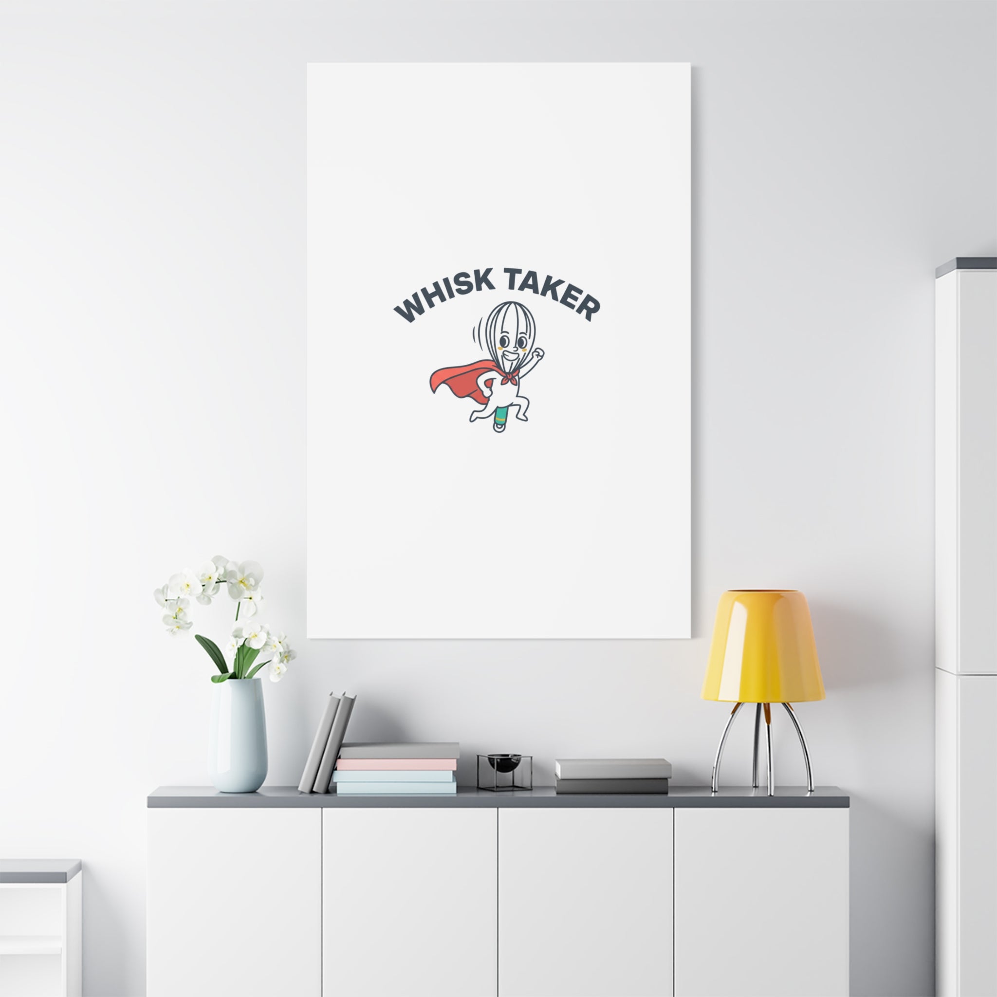 Whisk Taker Canvas, Stretched | Kitchen Pun Minimalism, cooking humor