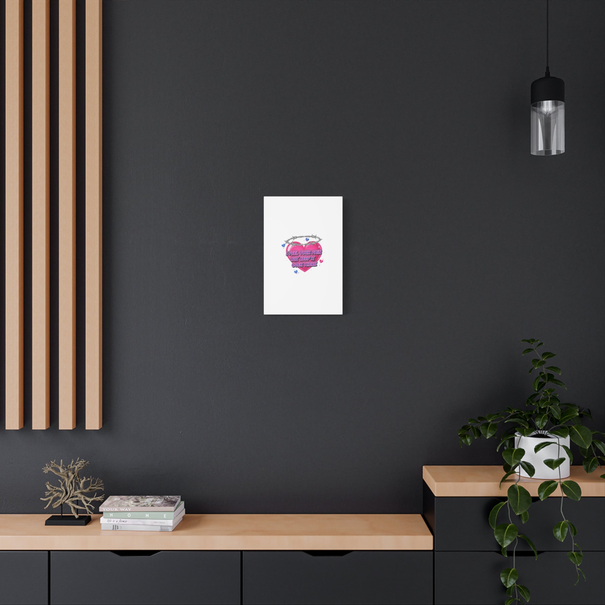 Snarky Neon Heart Airbrush Canvas | Softcore Hater, Y2K nostalgia