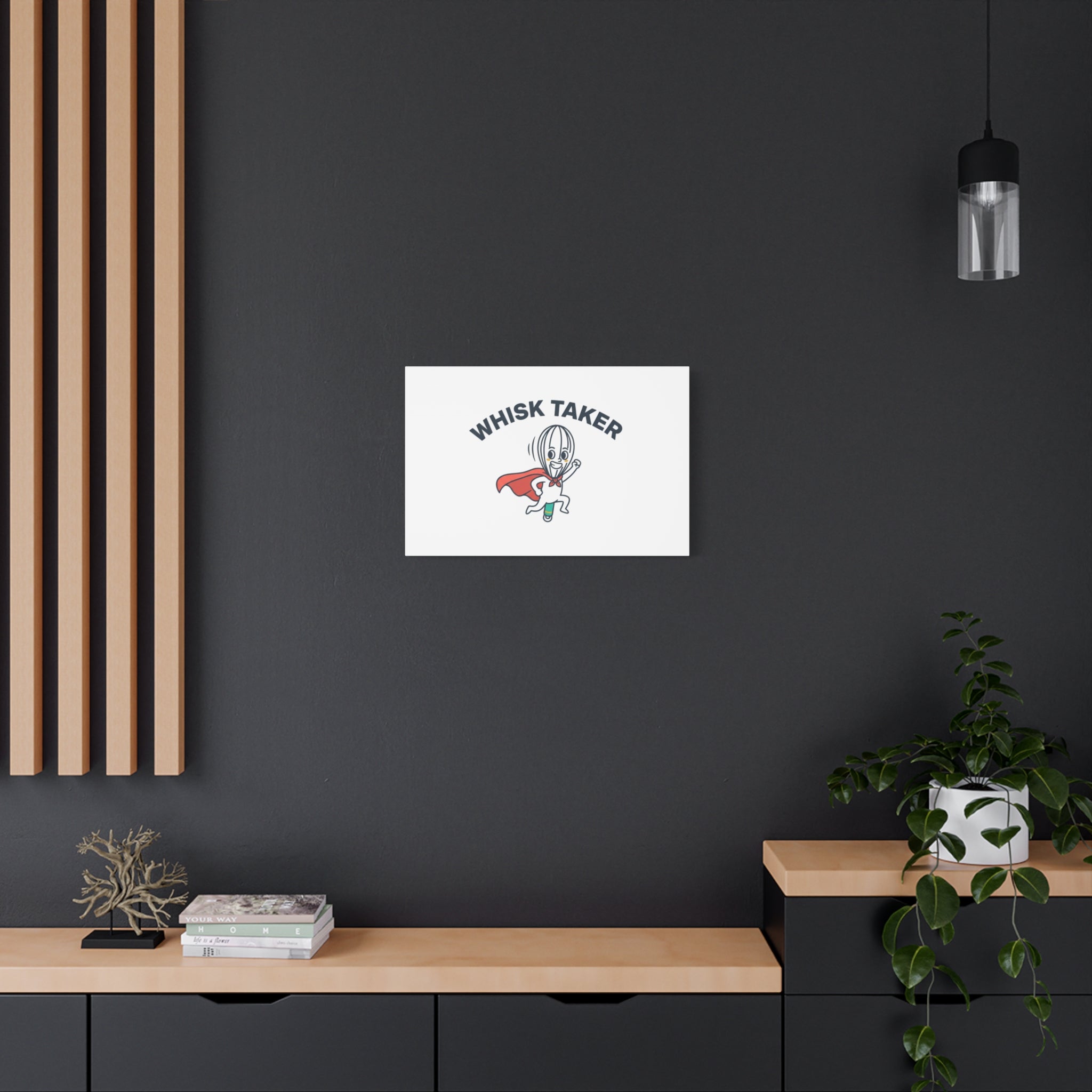Whisk Taker Canvas, Stretched | Kitchen Pun Minimalism, cooking humor