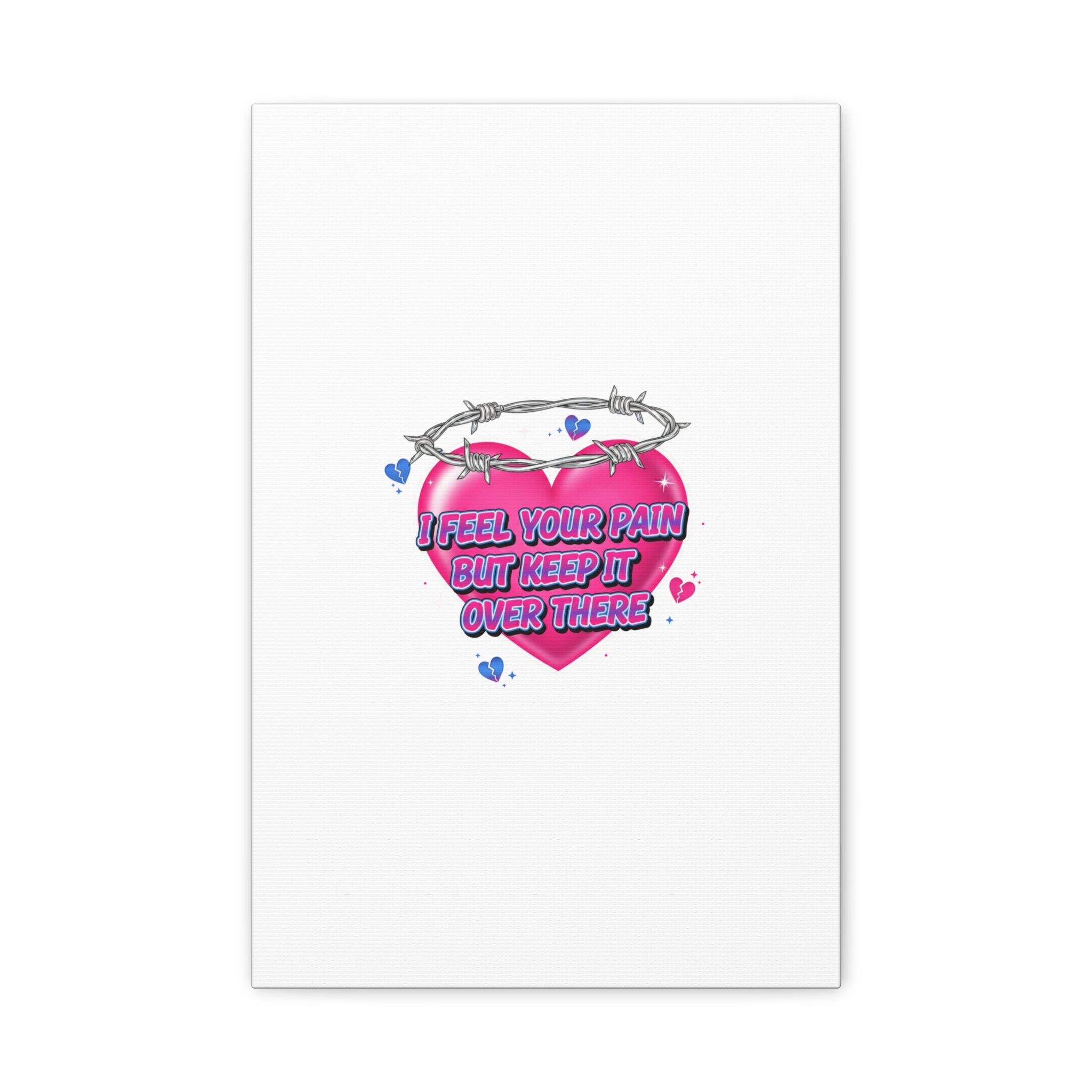 Snarky Neon Heart Airbrush Canvas | Softcore Hater, Y2K nostalgia